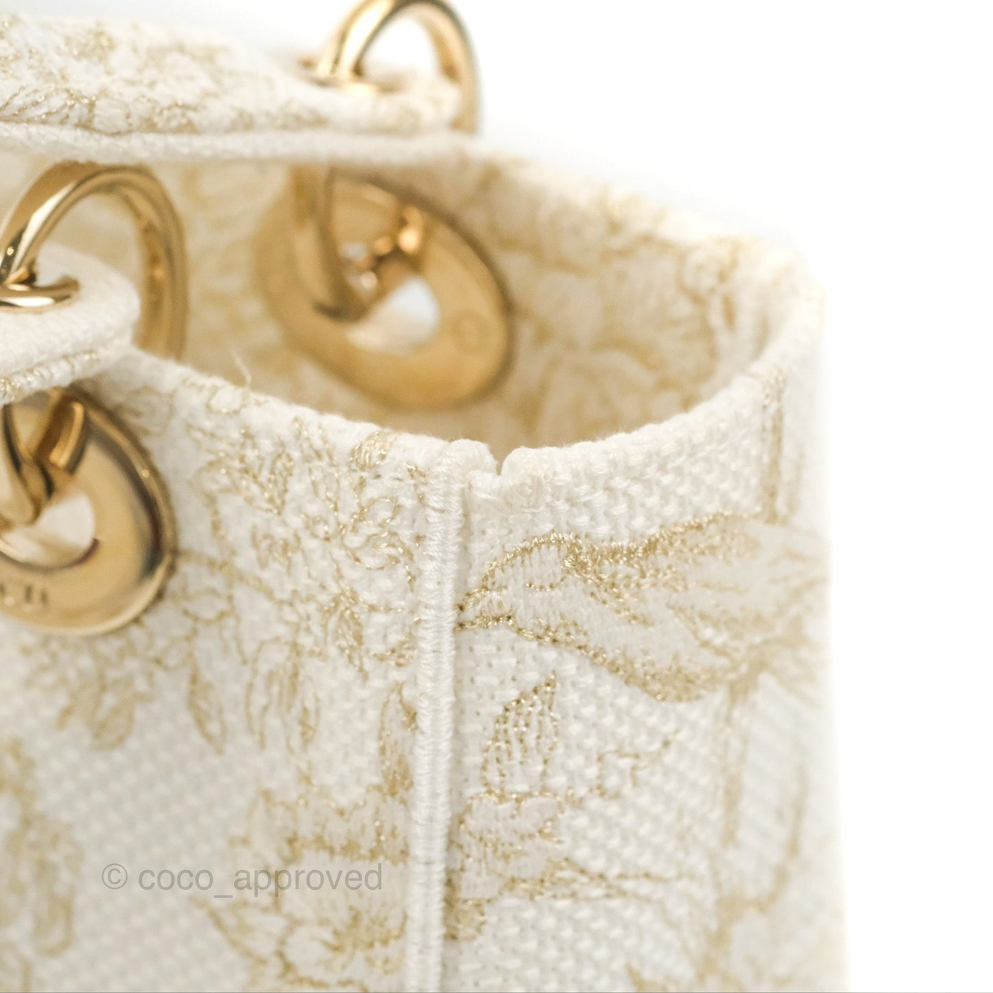 Christian Dior Medium Lady D-Lite Bag Dior Jardin d'Hiver Embroidery White