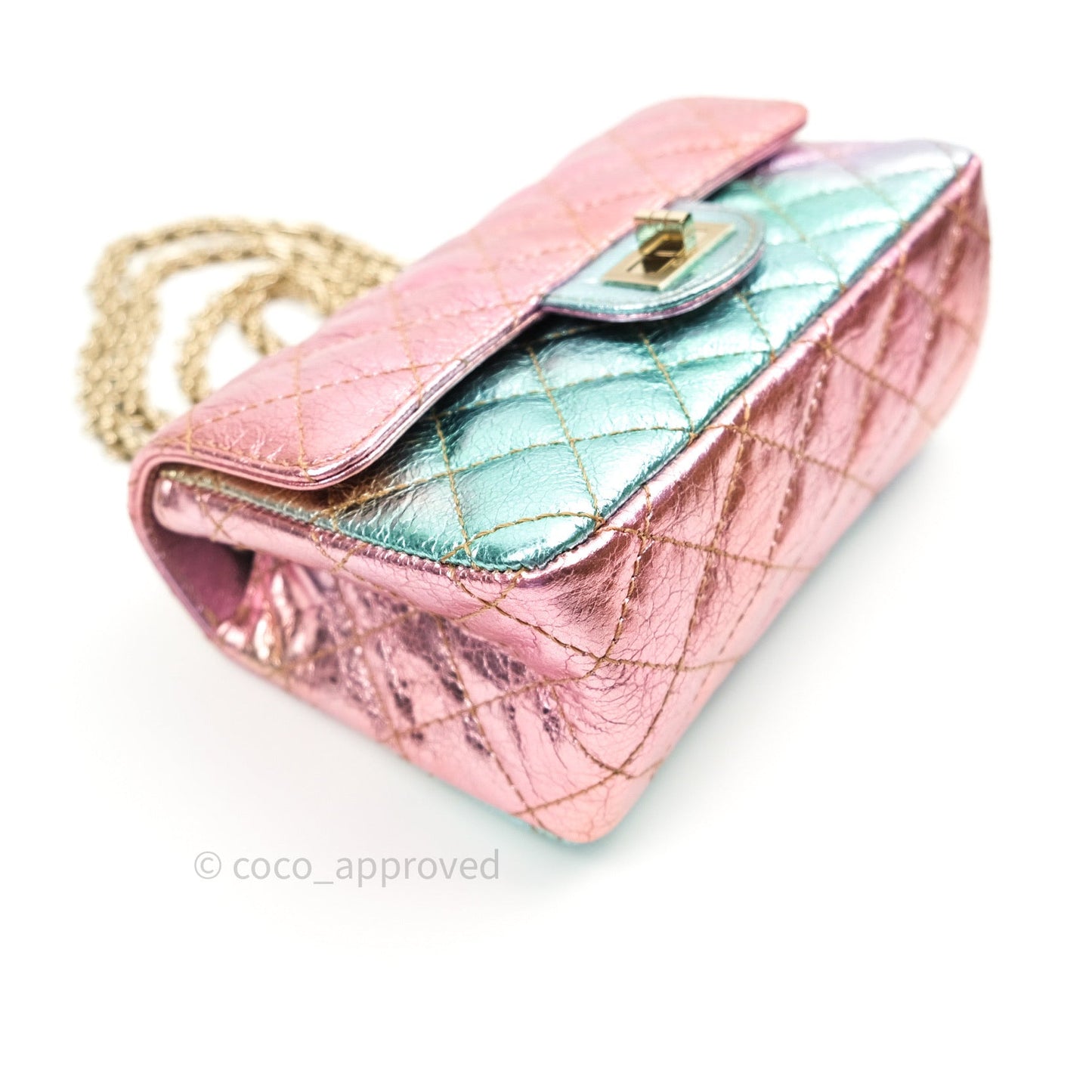 Chanel Mini Reissue 224 Rainbow Quilted Calfskin Gold Hardware