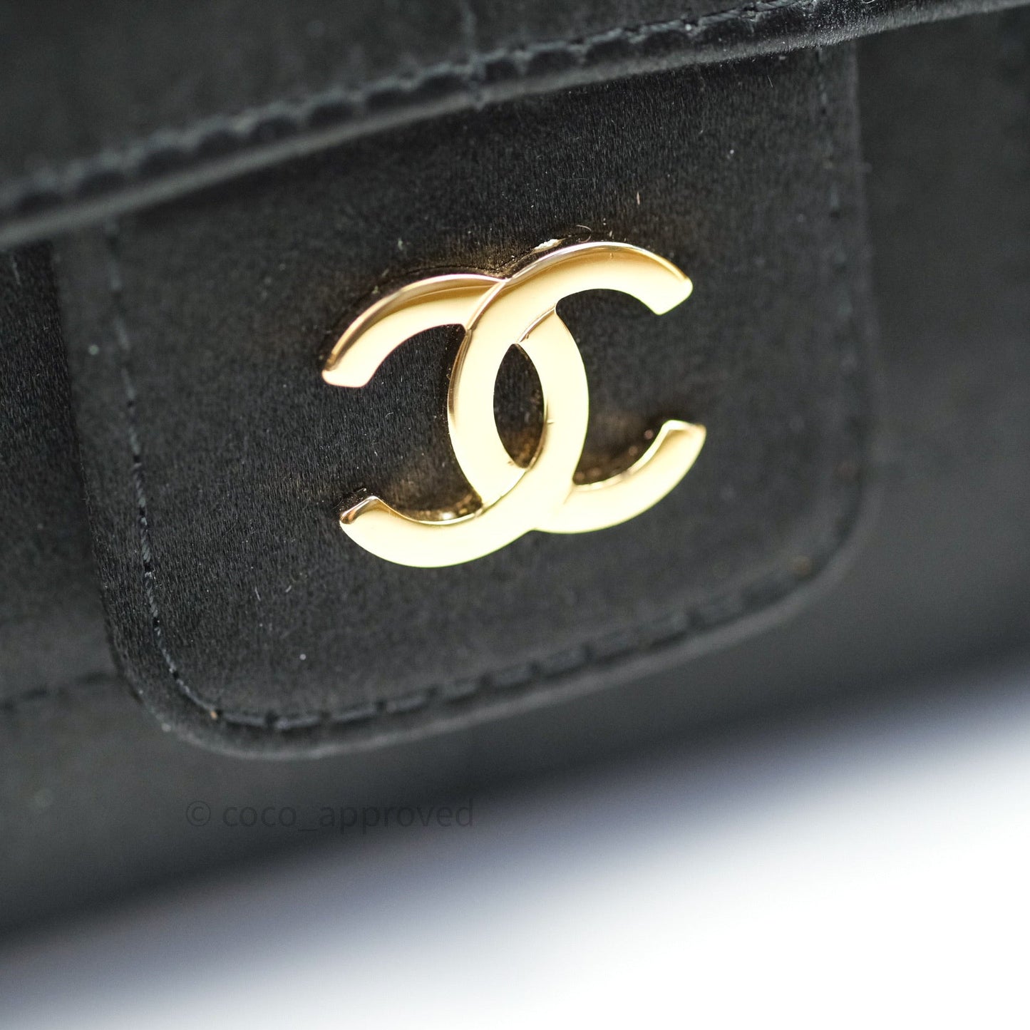Chanel Satin Camellia Mini Flap Black Gold Hardware