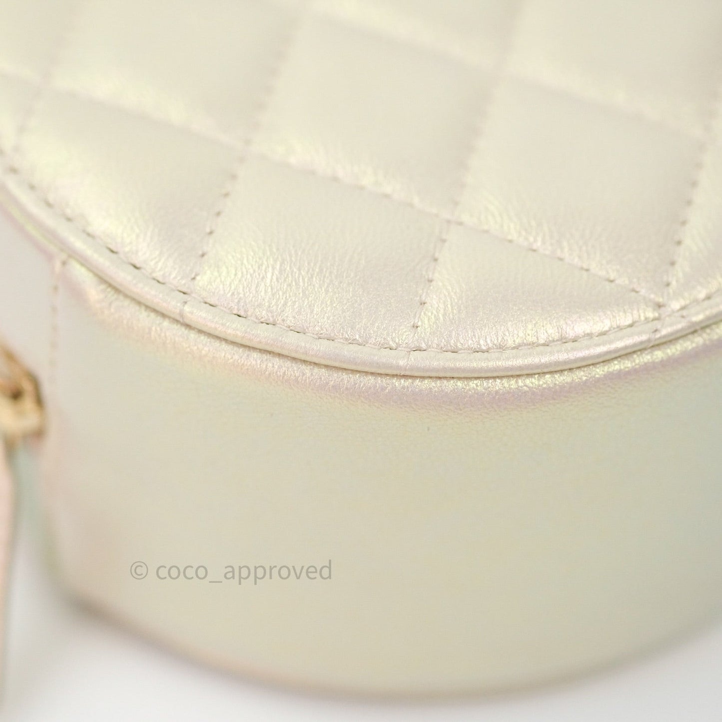 Chanel Round Circle Bag Iridescent Ivory Gold Hardware 20A