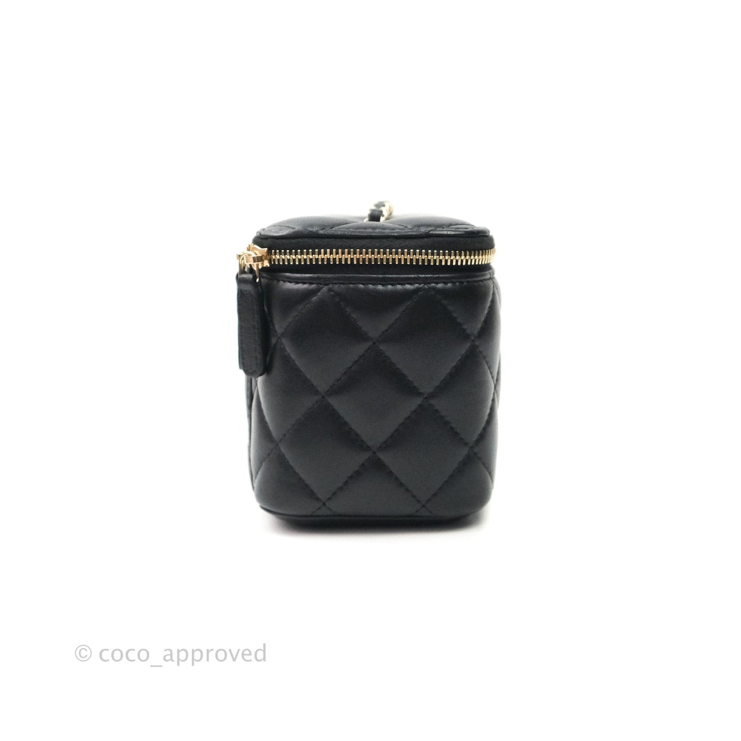 Chanel Vanity with Classic Chain in Black Lambskin Gold Hardware