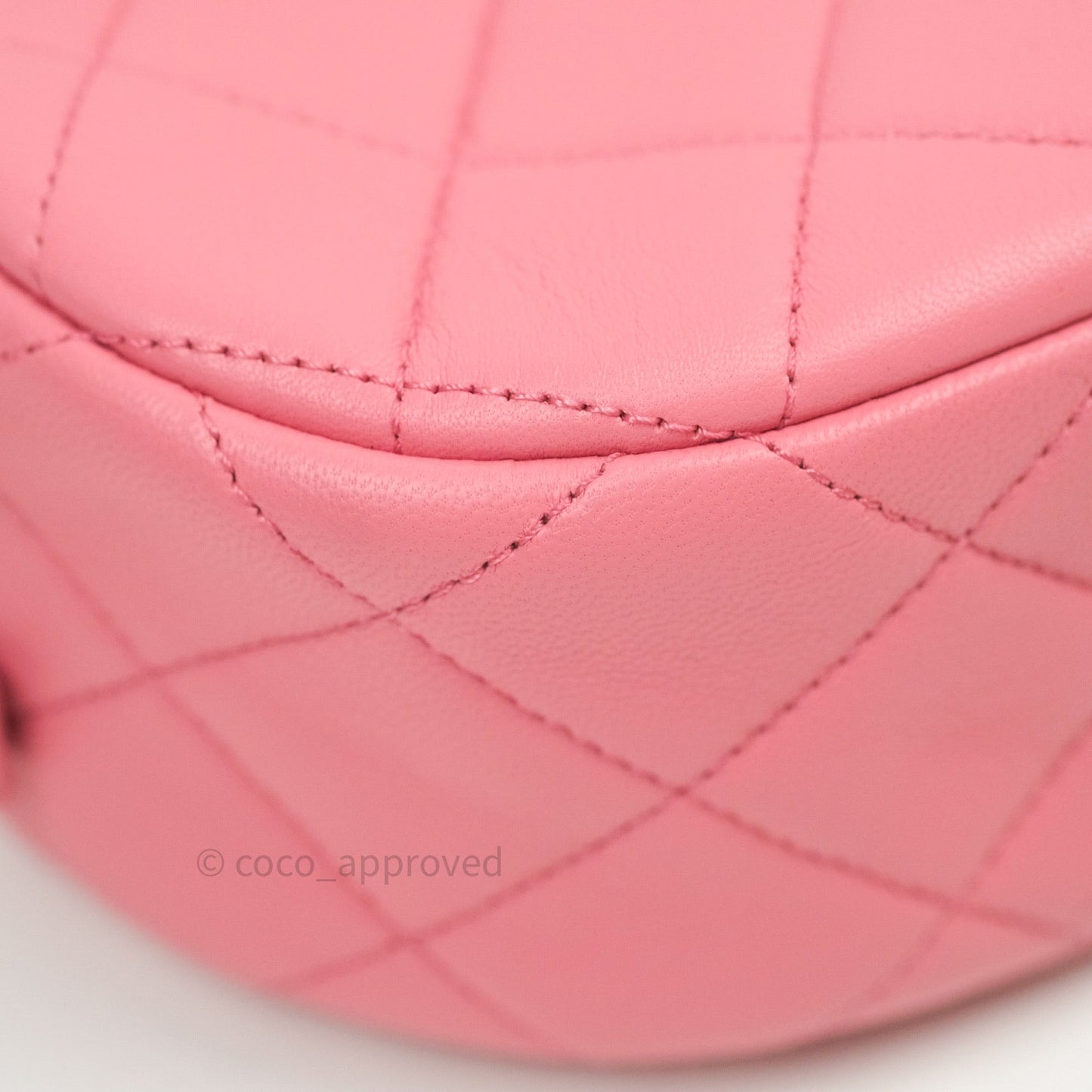 Chane Quilted Camera Pink Lambskin Gold Hardware