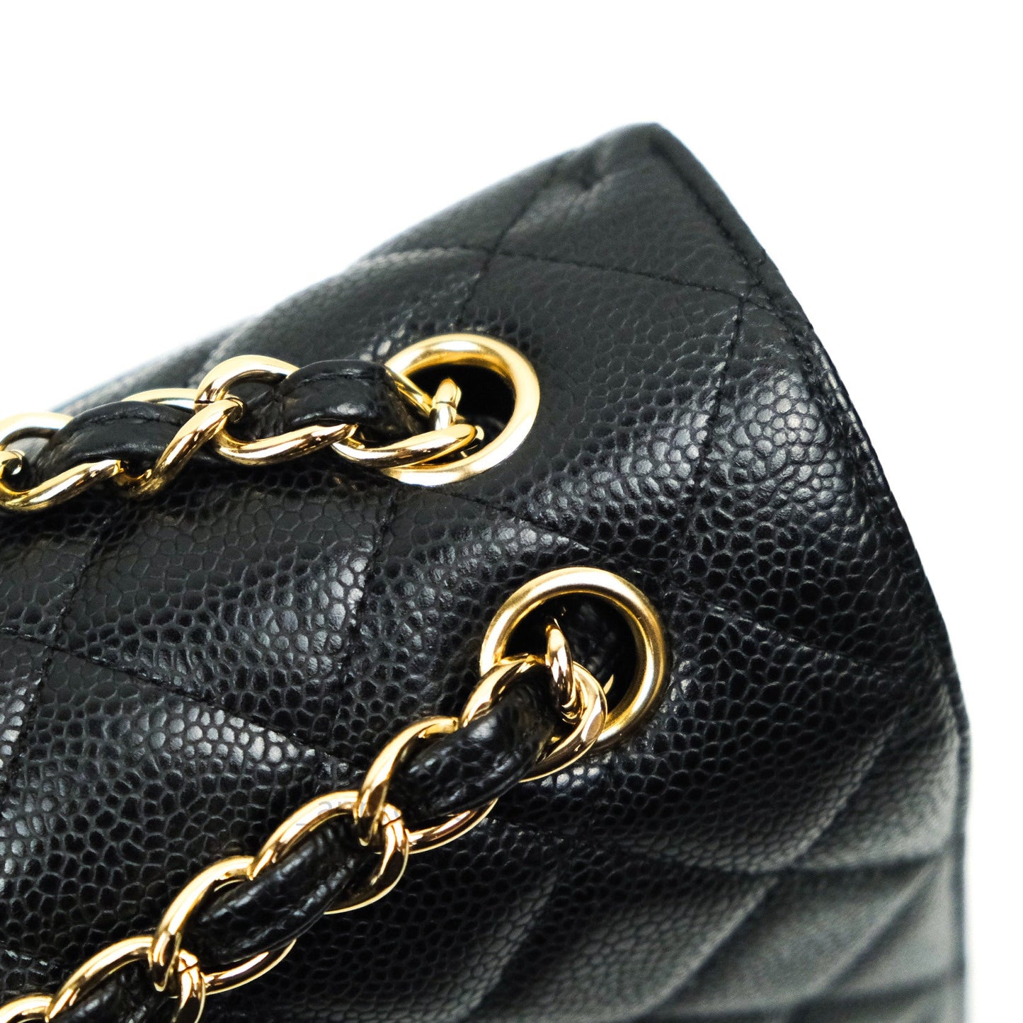 Chanel Classic Maxi Single Flap Quilted Black Caviar Gold Hardware
