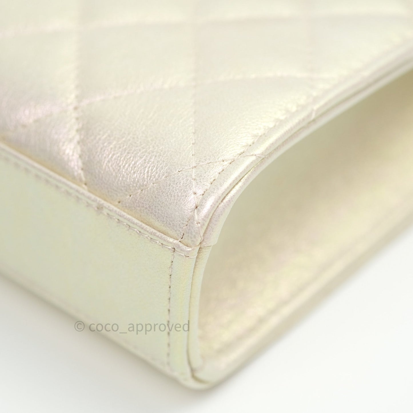 Chanel Classic Ivory Iridescent Gold Hardware Phone Holder