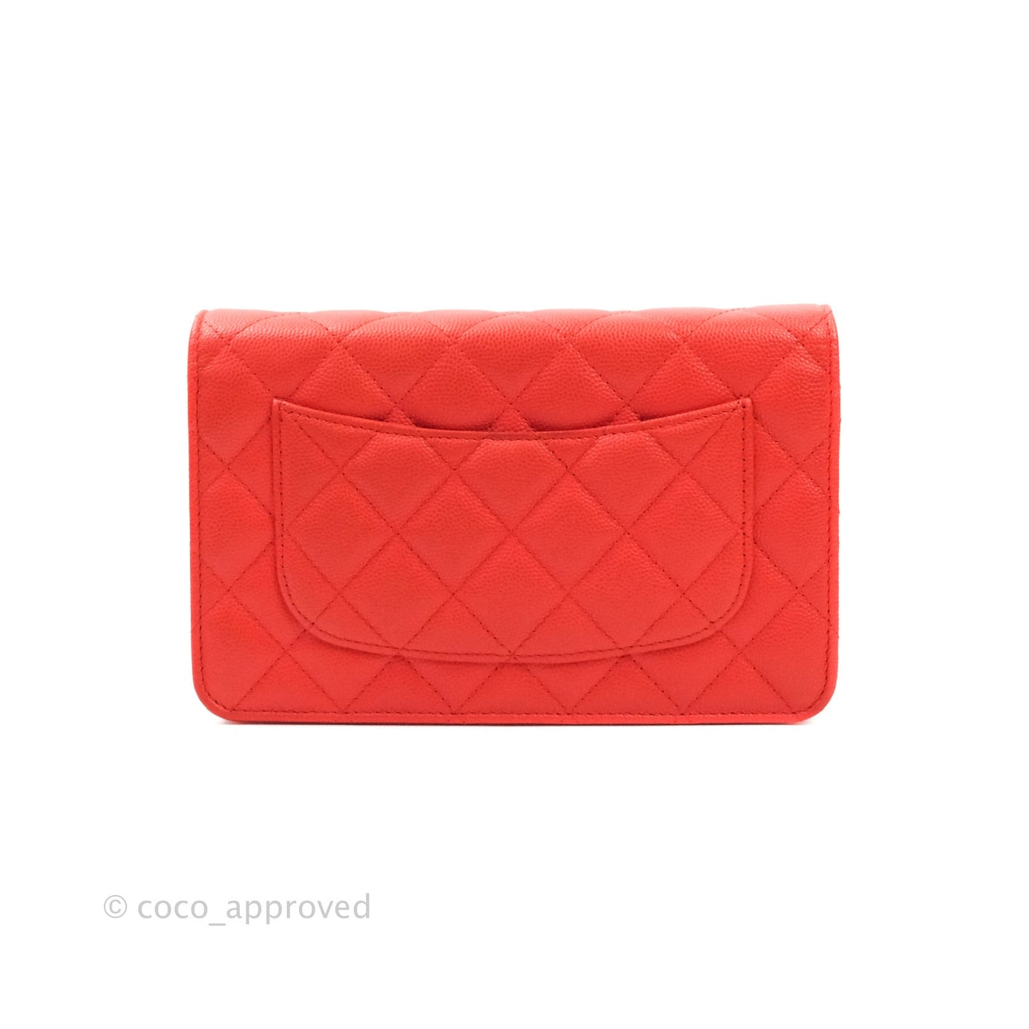 Chanel Quilted Wallet on Chain WOC Red Caviar Gold Hardware