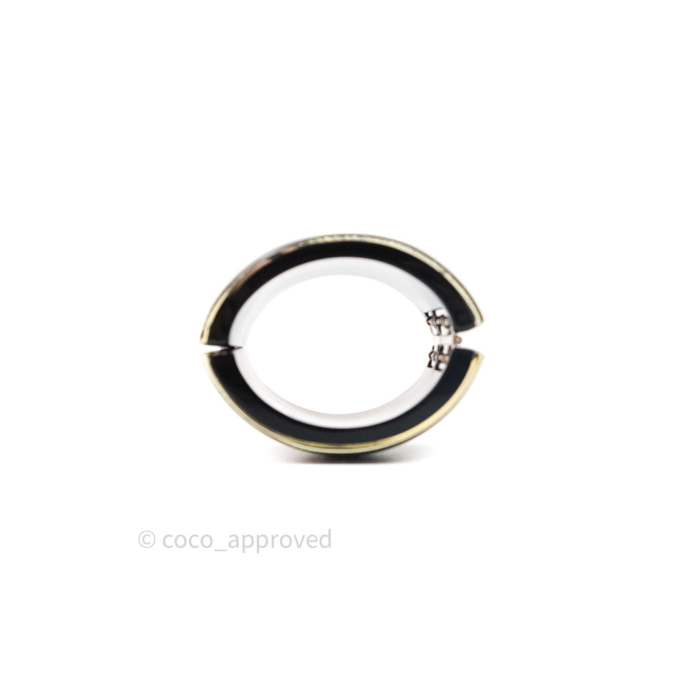 Chanel Resin Strass CC Crystal Cuff Black