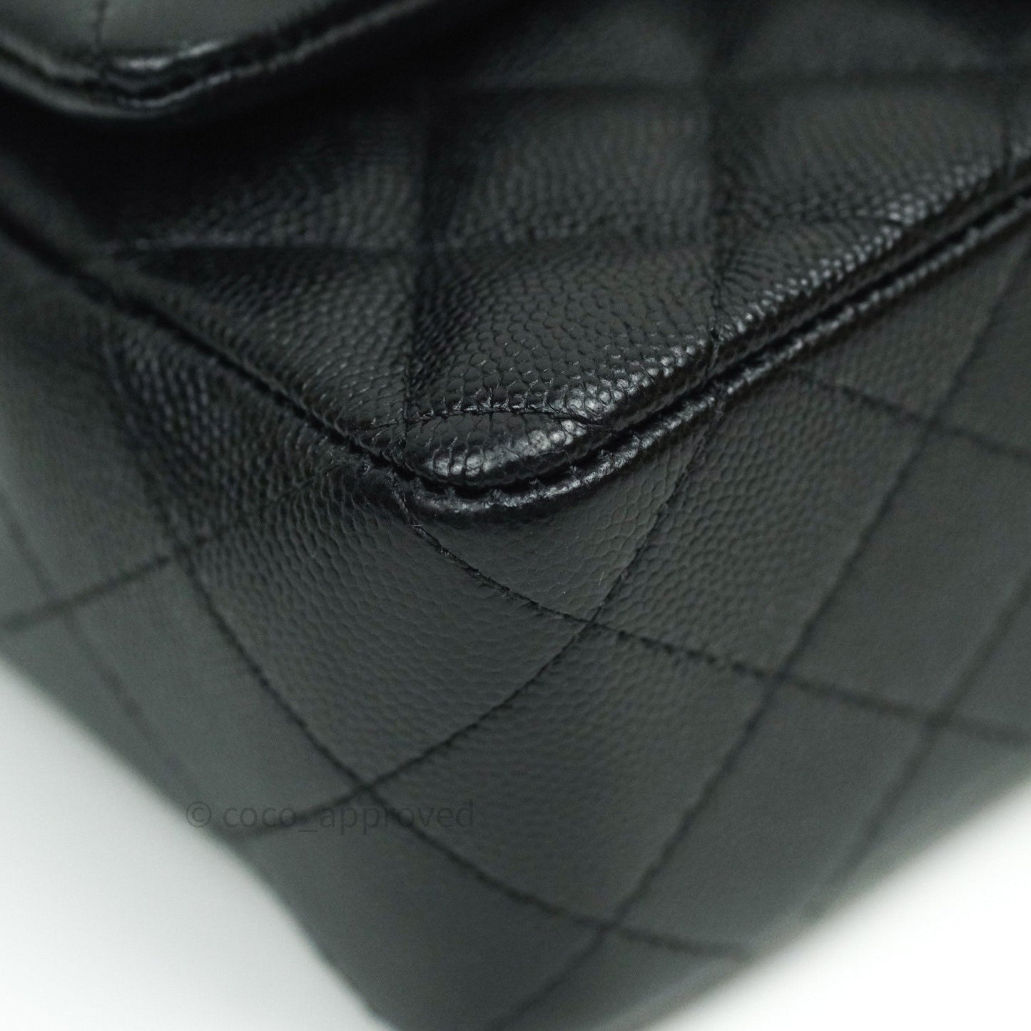 Chanel Quilted Mini Rectangular Black Caviar Gold Hardware 18B
