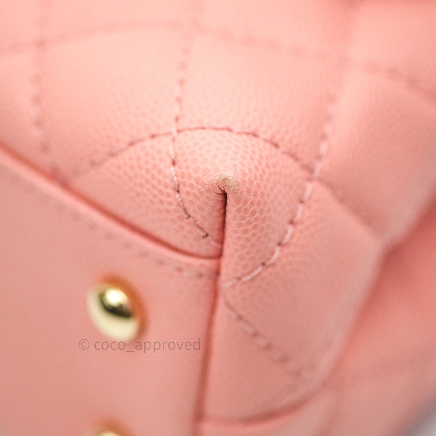 Chanel Mini Coco Handle Pink Caviar Quilted Gold Hardware