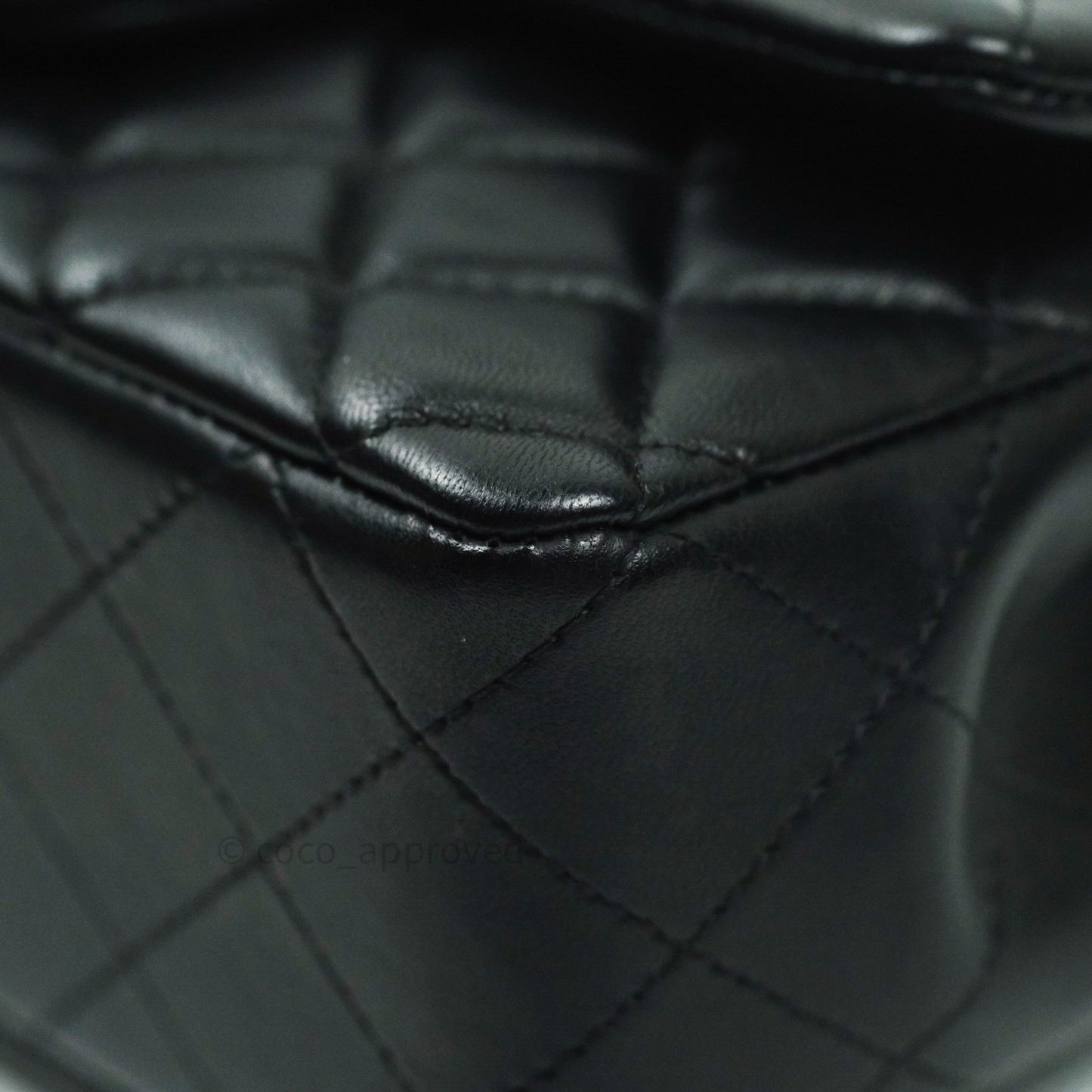 Chanel Quilted Mini Rectangular Black Lambskin Silver Hardware