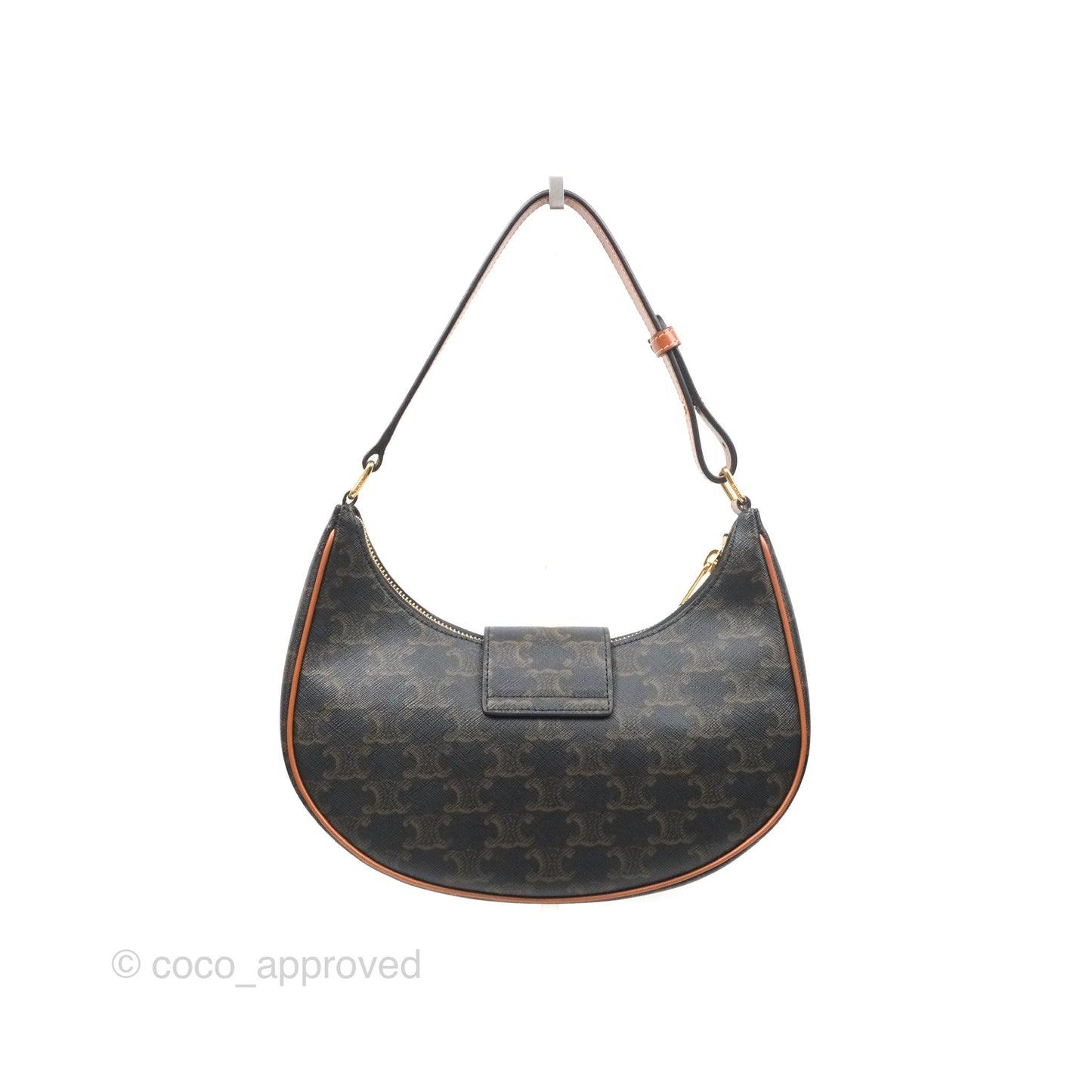 Celine Medium Ava Triomphe Bag Triomphe Canvas Tan Calfskin