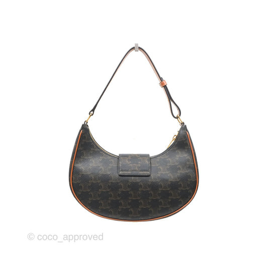 Celine Medium Ava Triomphe Bag Triomphe Canvas Tan Calfskin