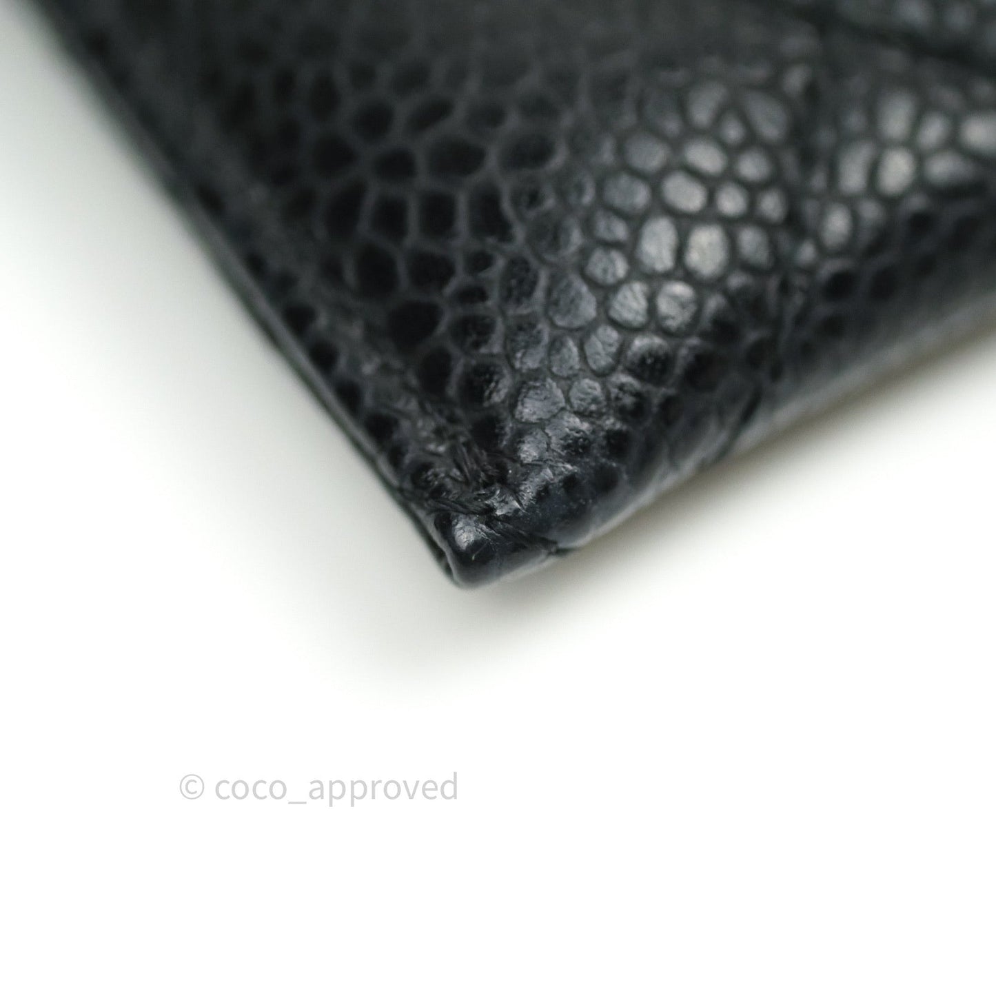 Chanel Quilted Classic Black Caviar Gold Hardware Flat Card Holder