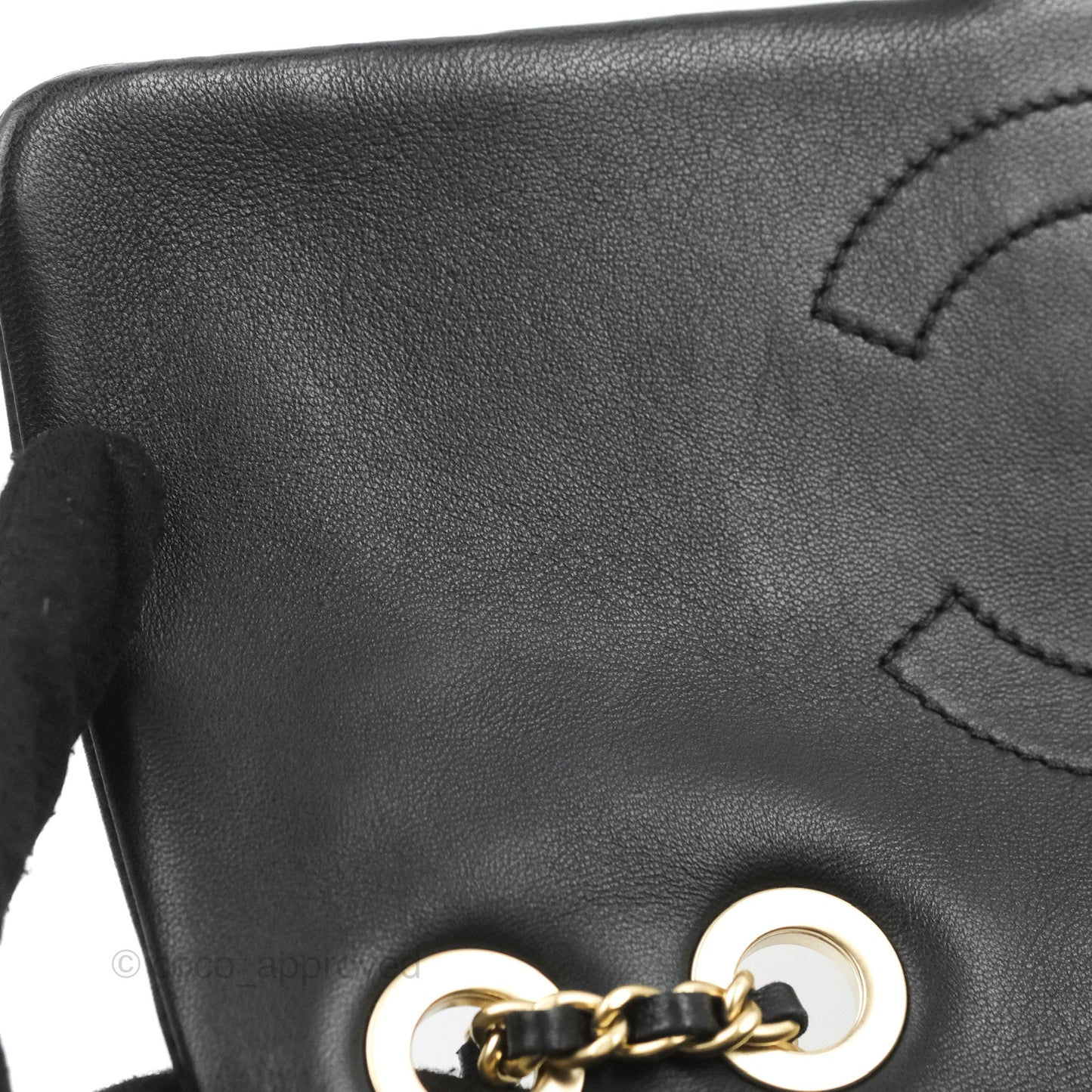 Chanel Quilted Graphic Flap Bag Black/Beige Calfskin Gold Hardware