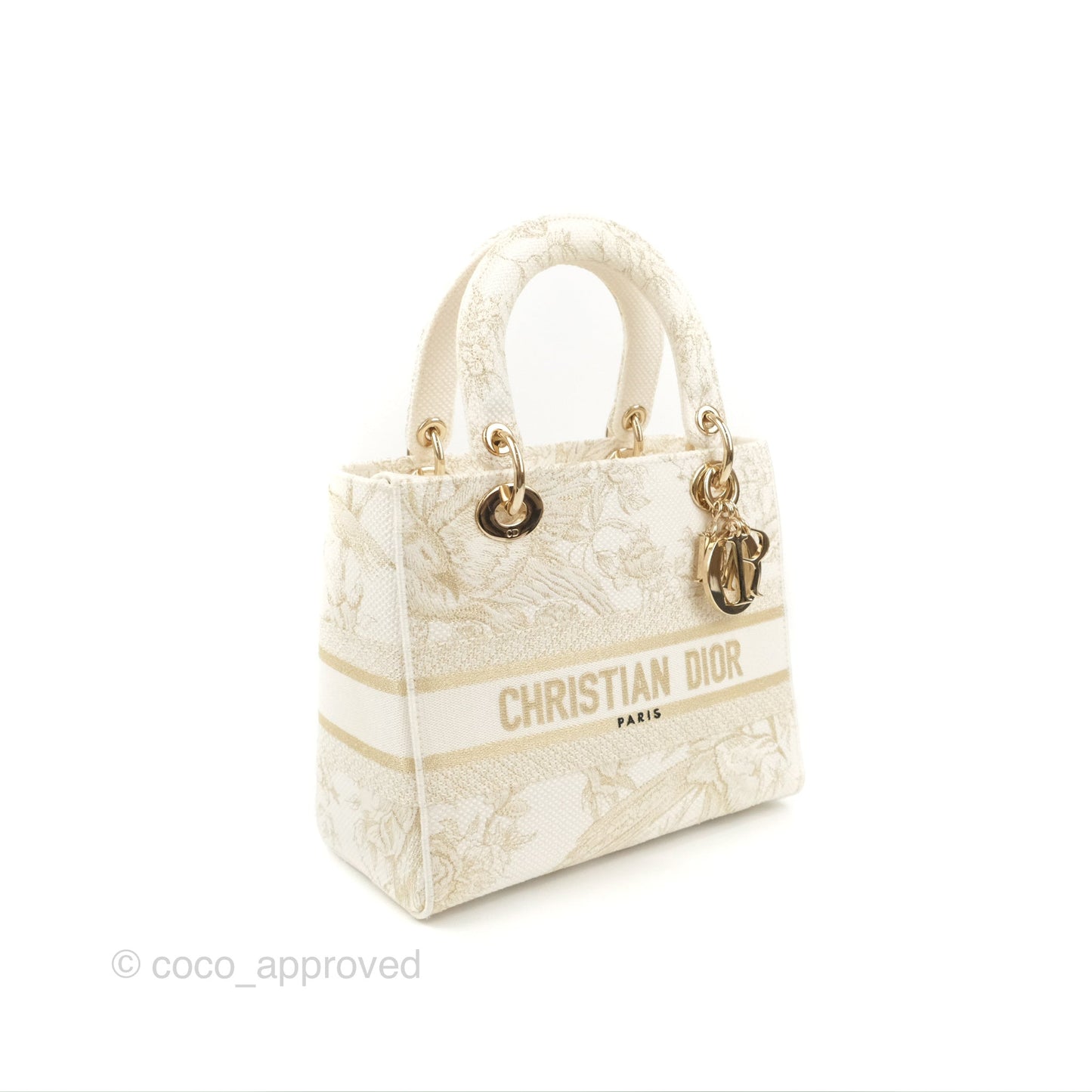 Christian Dior Medium Lady D-Lite Bag Dior Jardin d'Hiver Embroidery White