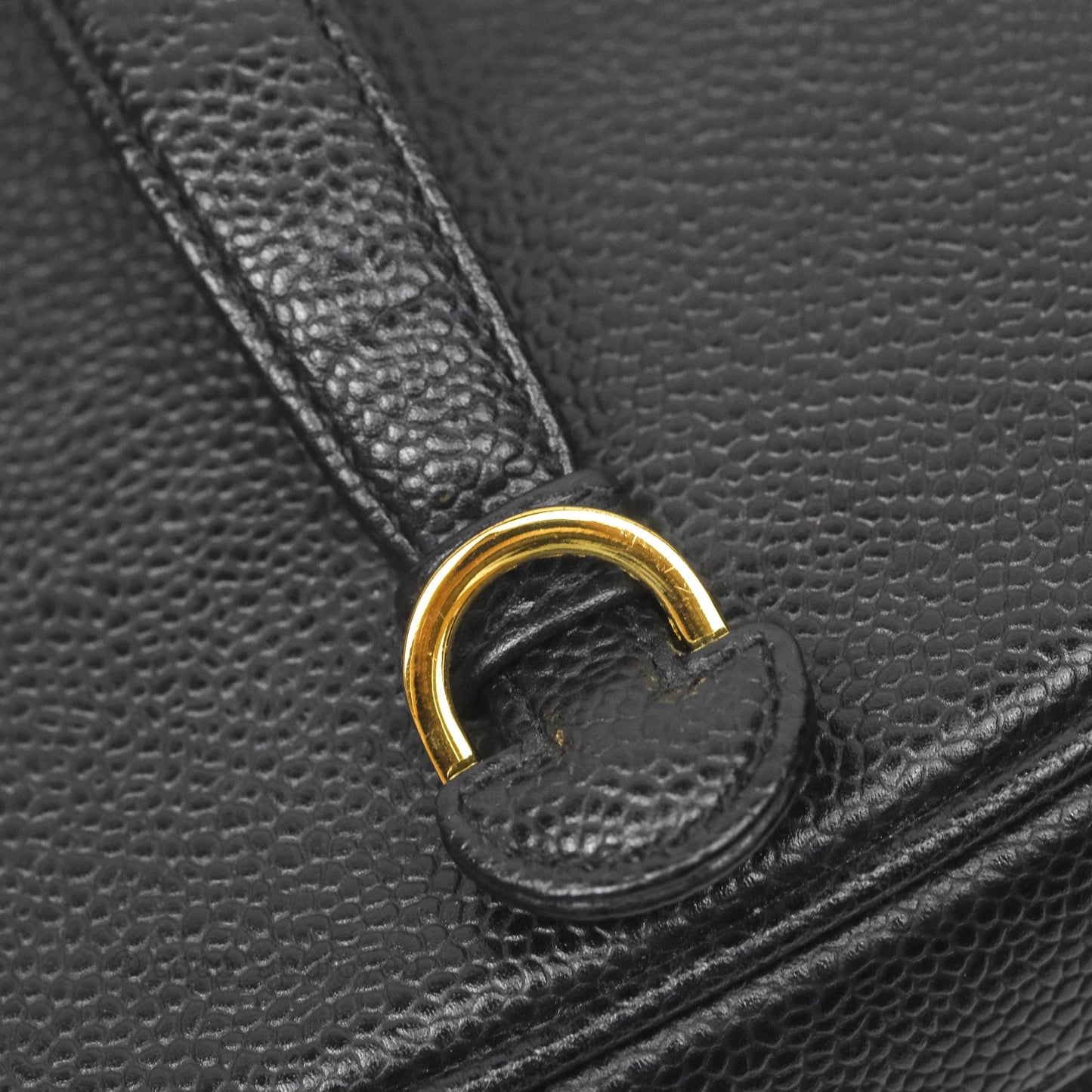 Chanel Vintage Vanity Case Black Caviar Gold Hardware