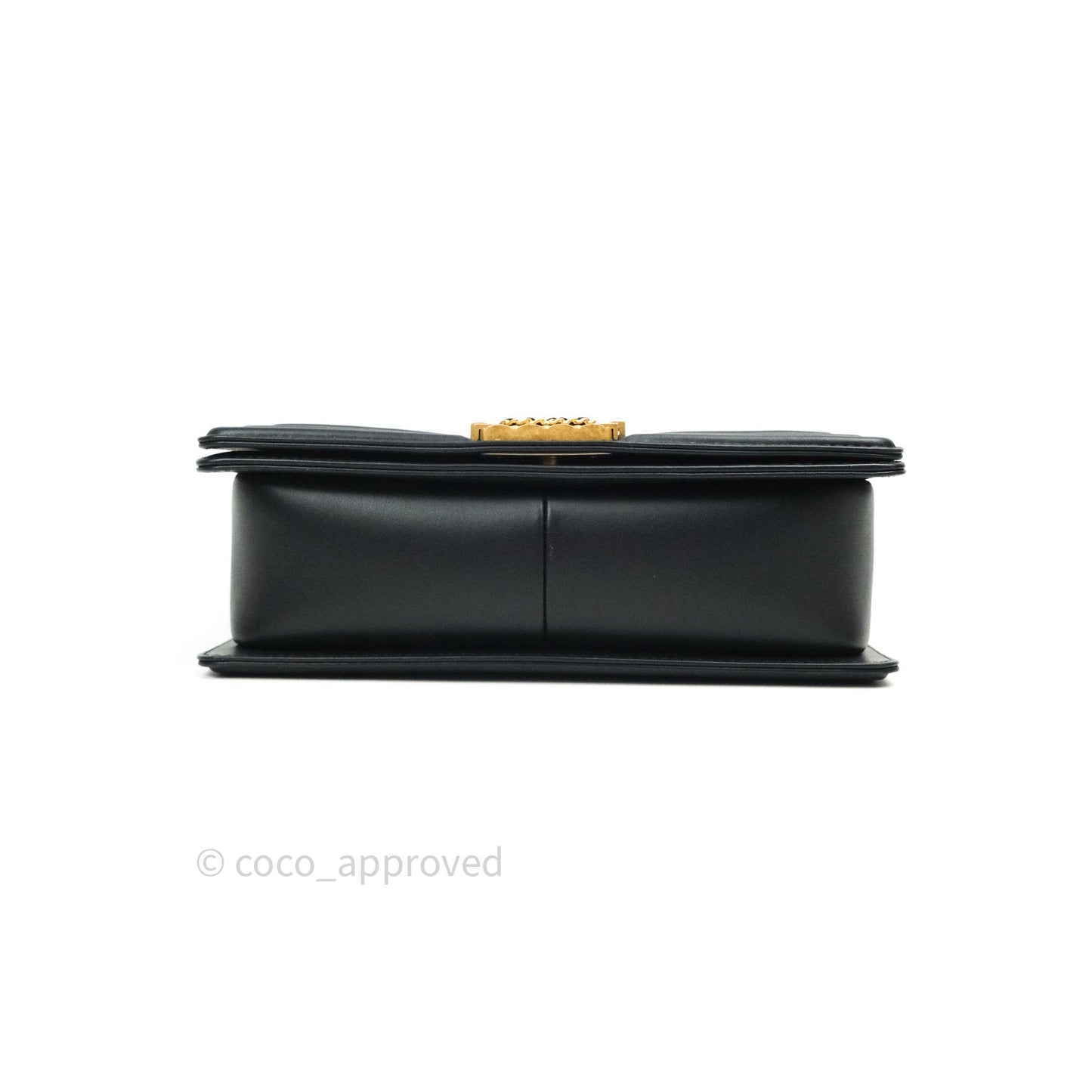 Chanel Boy Quilted Medium Black Calfskin Gold Hardware 20C