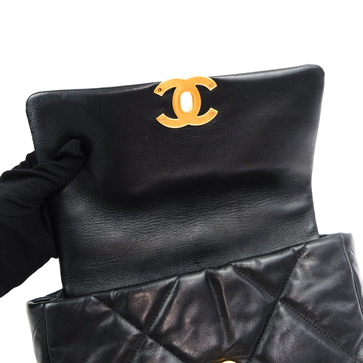 Chanel 19 Small Beige Goatskin Mixed Hardware