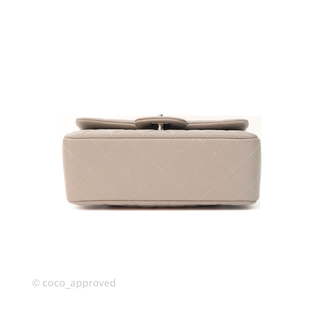 Chanel Quilted Mini Rectangular Flap Grey Lambskin Silver Hardware