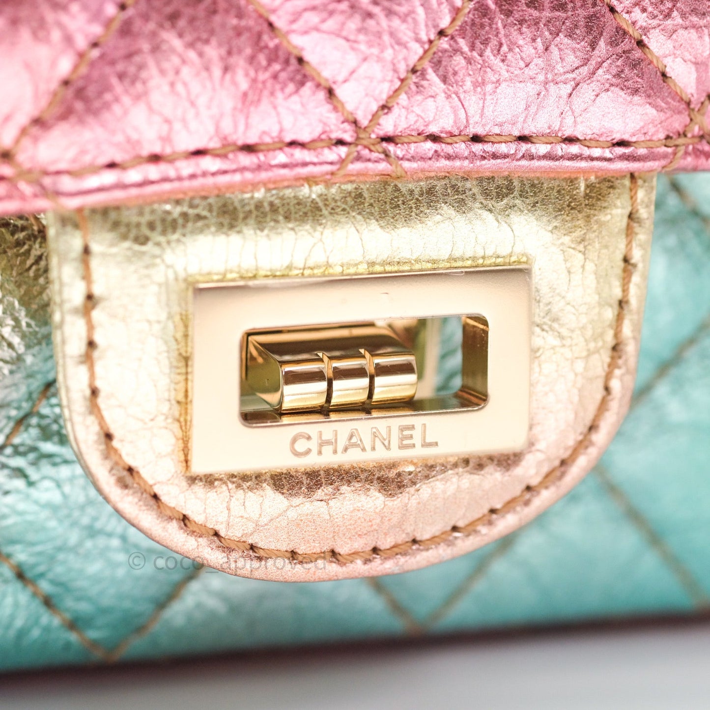 Chanel Mini Reissue 224 Rainbow Quilted Calfskin Gold Hardware