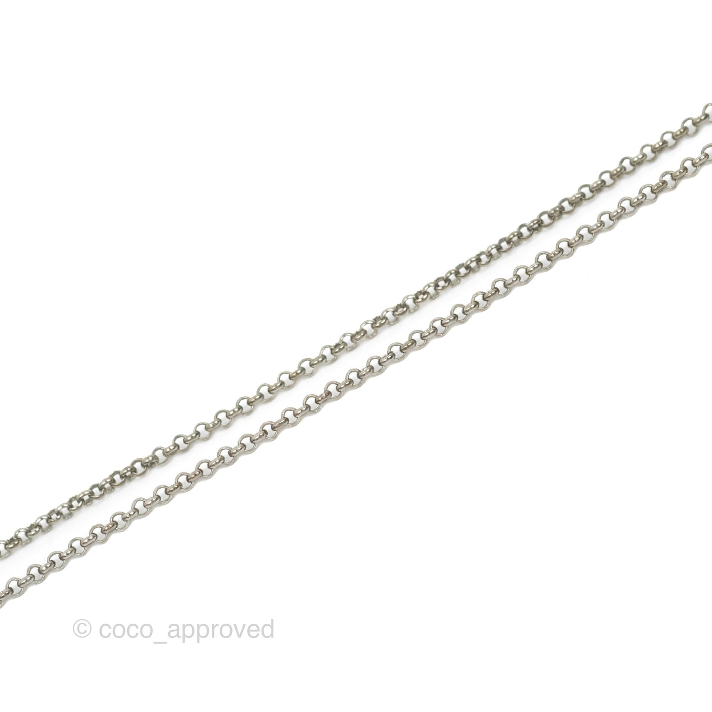 Chanel CC Pearl Bow Necklace Black Silver Hardware 18P