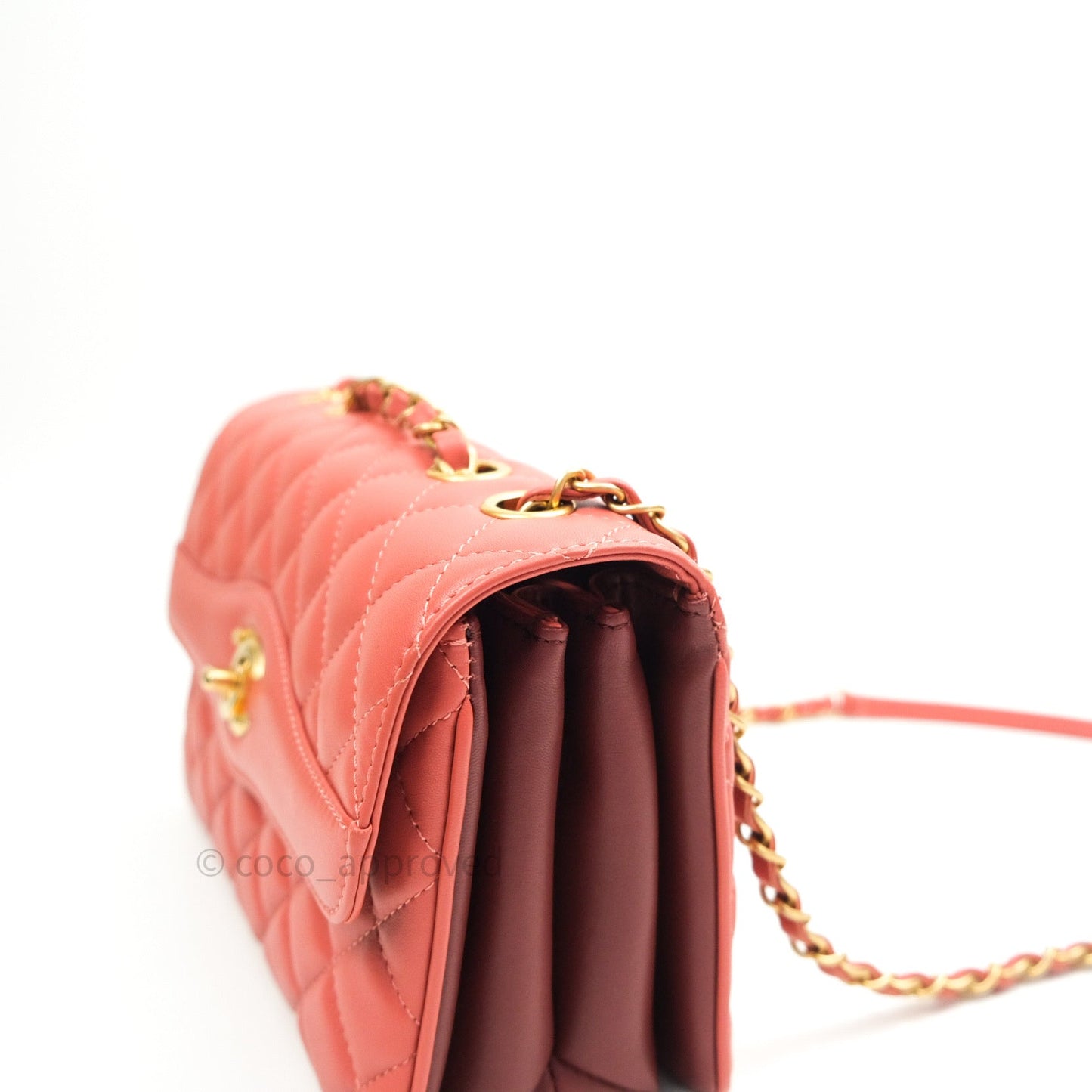 Chanel Coco Vintage Flap Bag Peachy Beige Lambskin Gold Hardware 18C