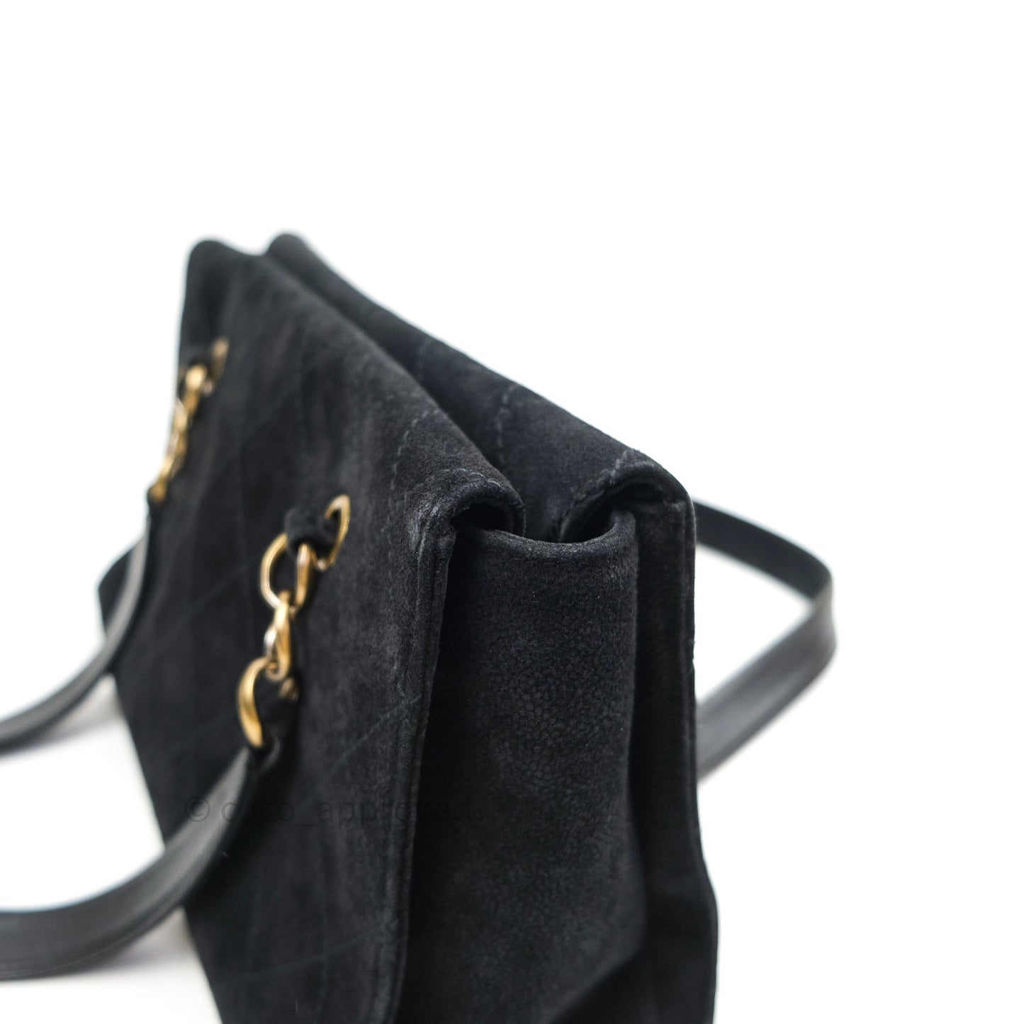 Chanel Vintage Tote Bag Black Gold Hardware