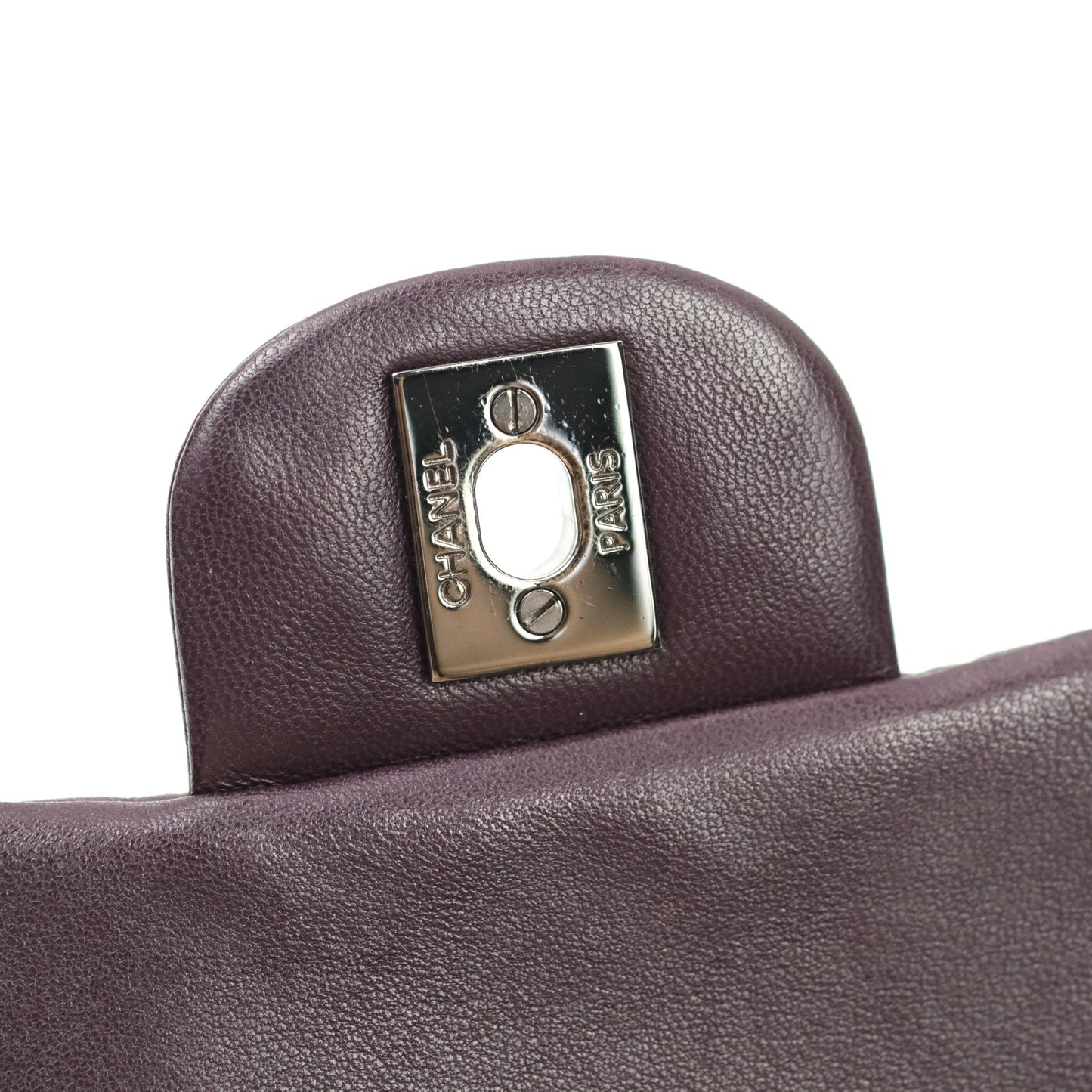 Chanel Quilted Mini Rectangular Purple Lambskin Silver Hardware
