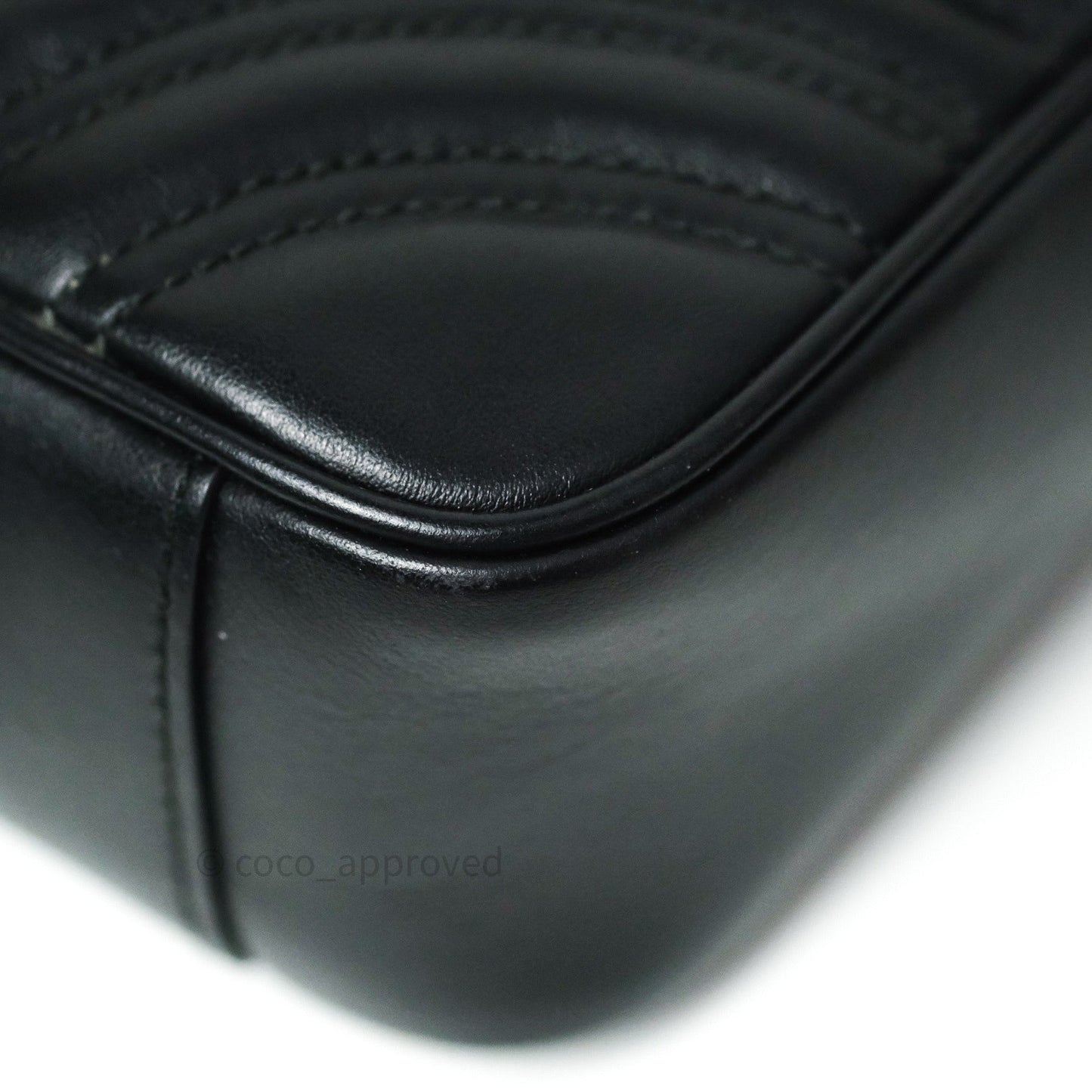 Gucci Small Marmont Black Calfskin Gold Hardware