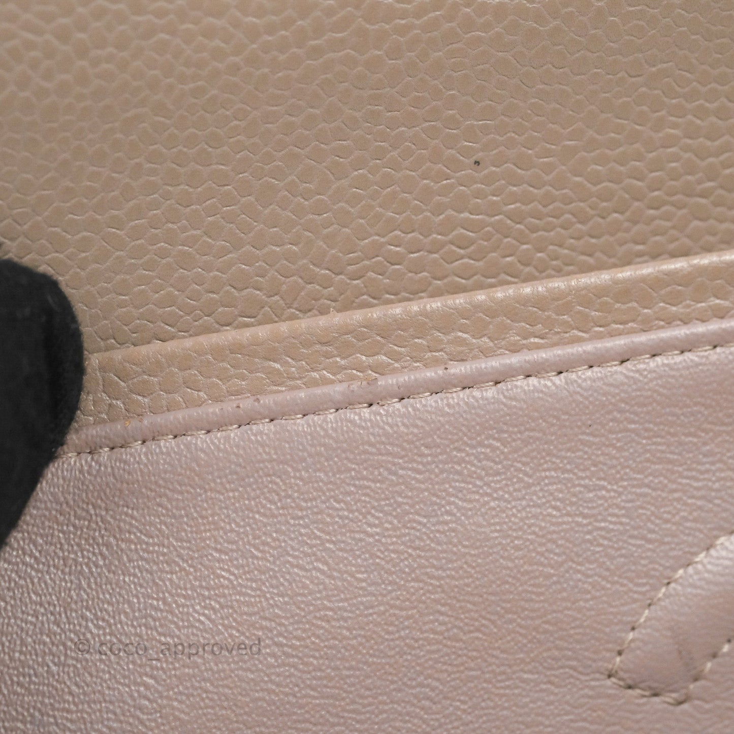 Chanel Classic M/L Medium Flap Quilted Taupe Grey Caviar Silver Hardware