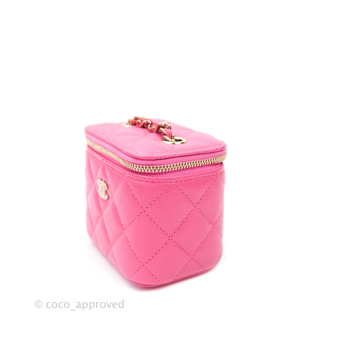 Chanel Mini Vanity Classic With Chain Pink Caviar Gold Hardware