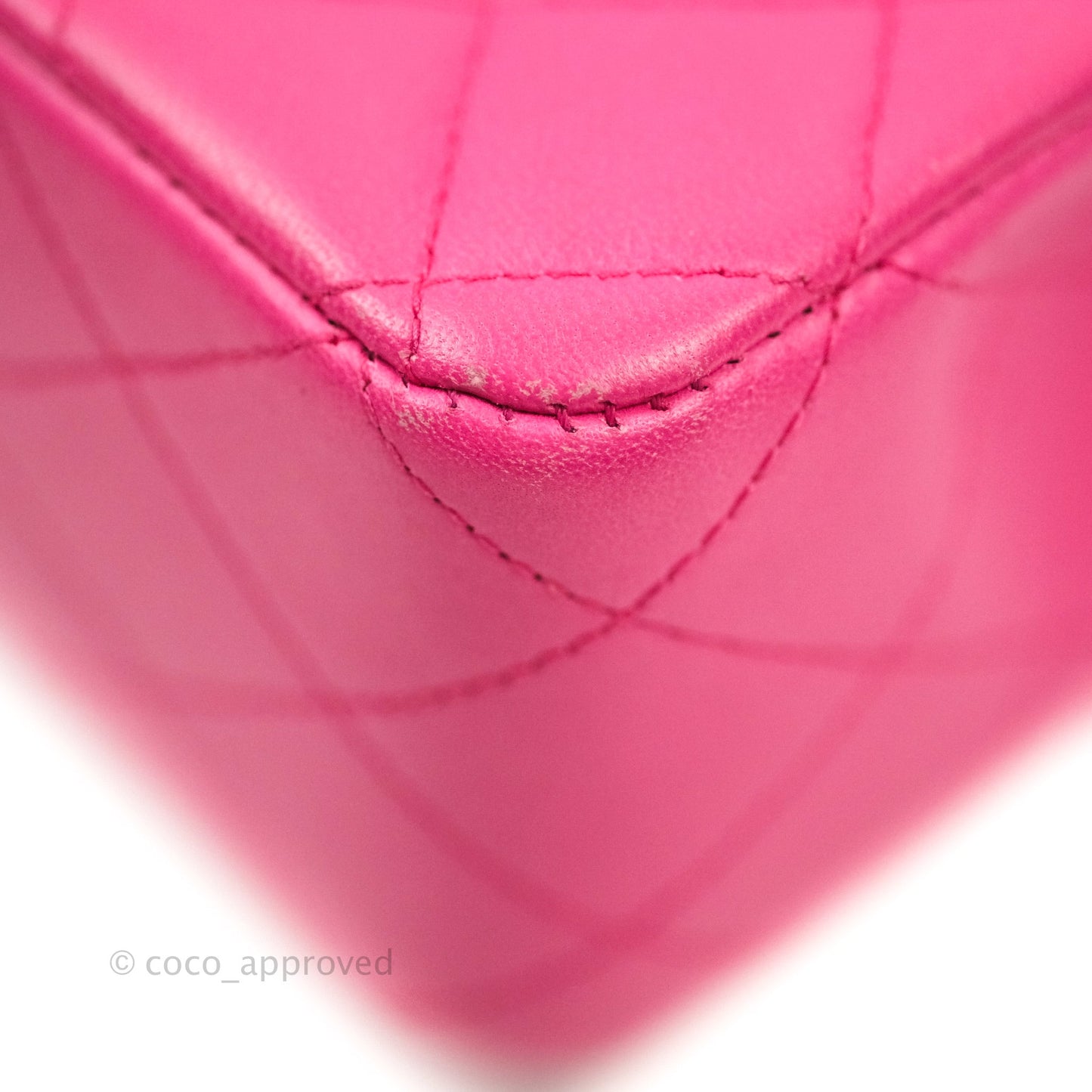 Chanel Classic M/L Medium Double Flap Hot Pink Lambskin Gold Hardware