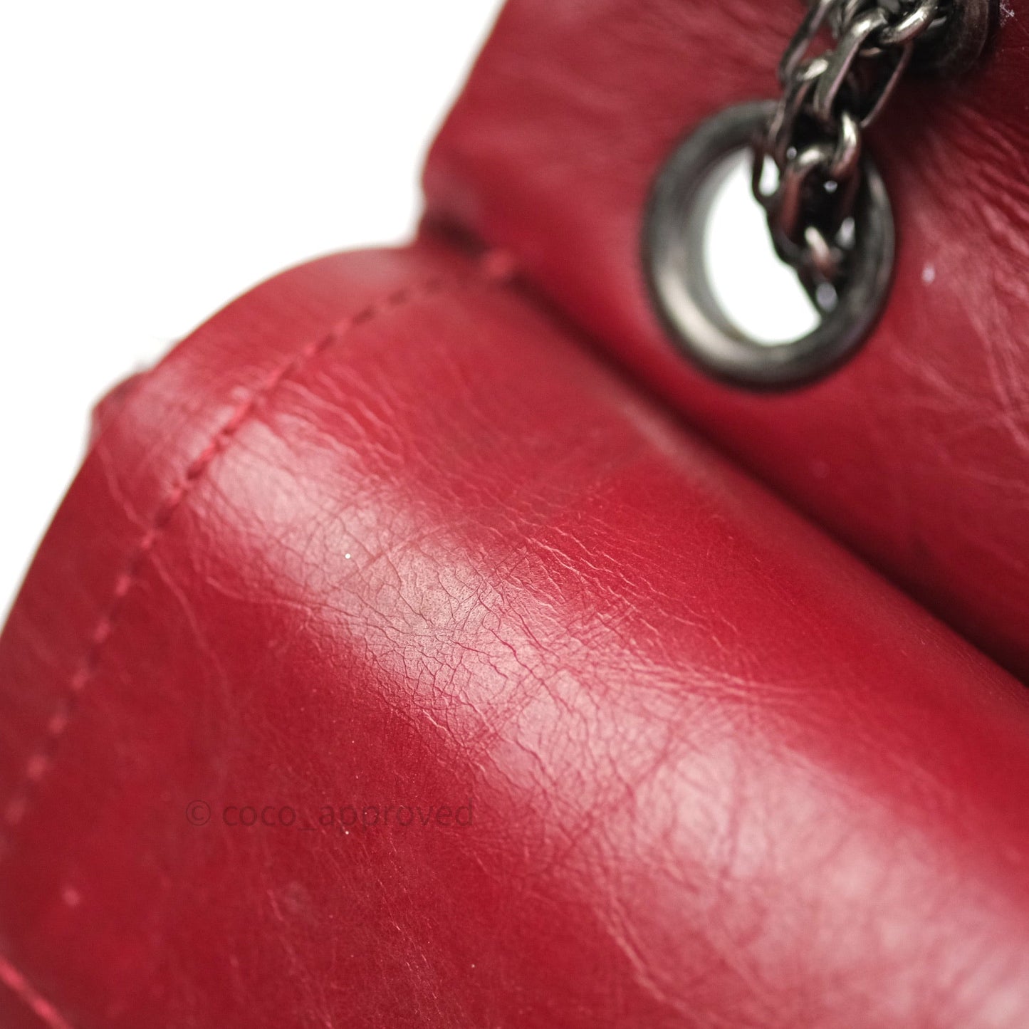 Chanel Mini Reissue 224 Dark Red Aged Calfskin Ruthenium Hardware
