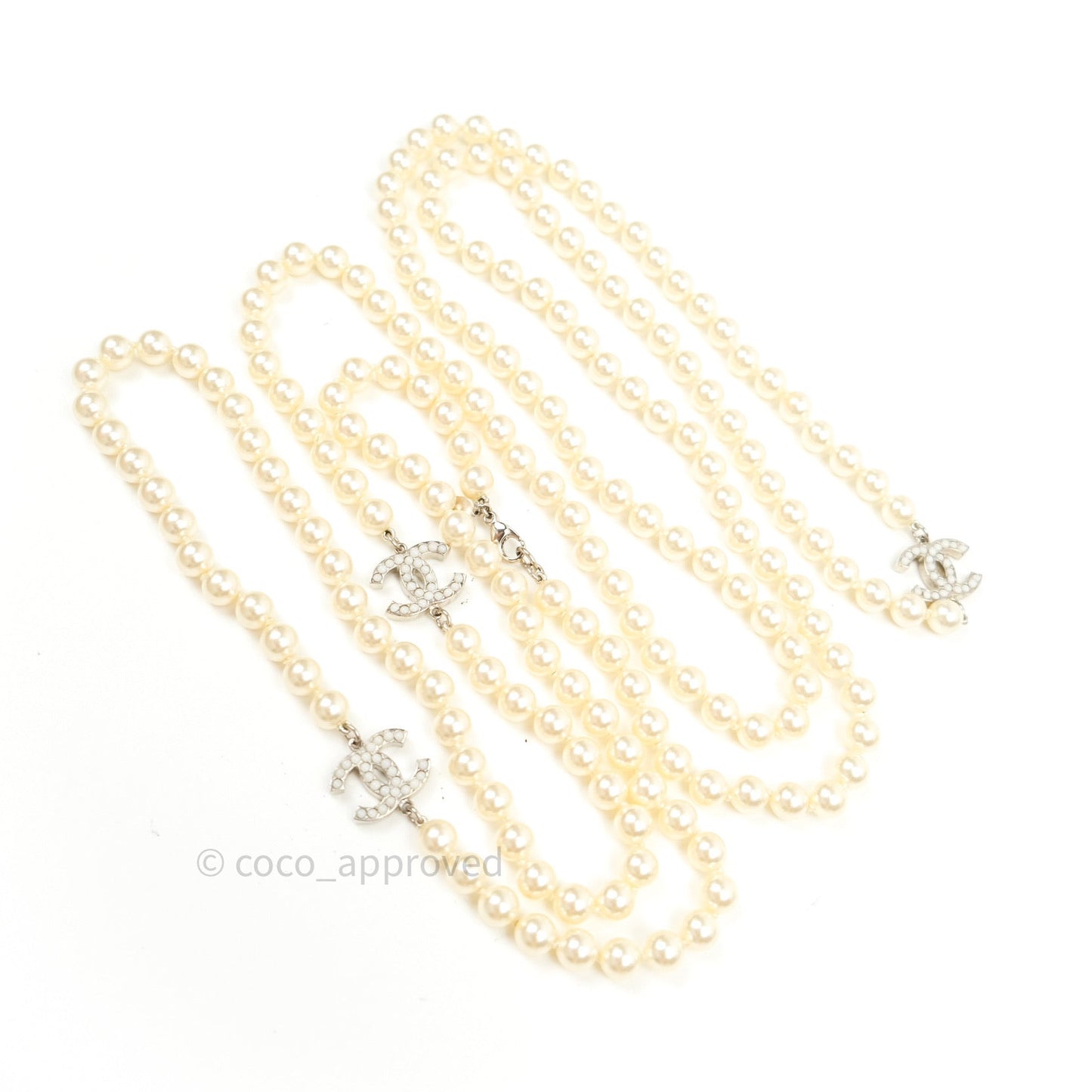 Chanel Long Pearl CC Necklace