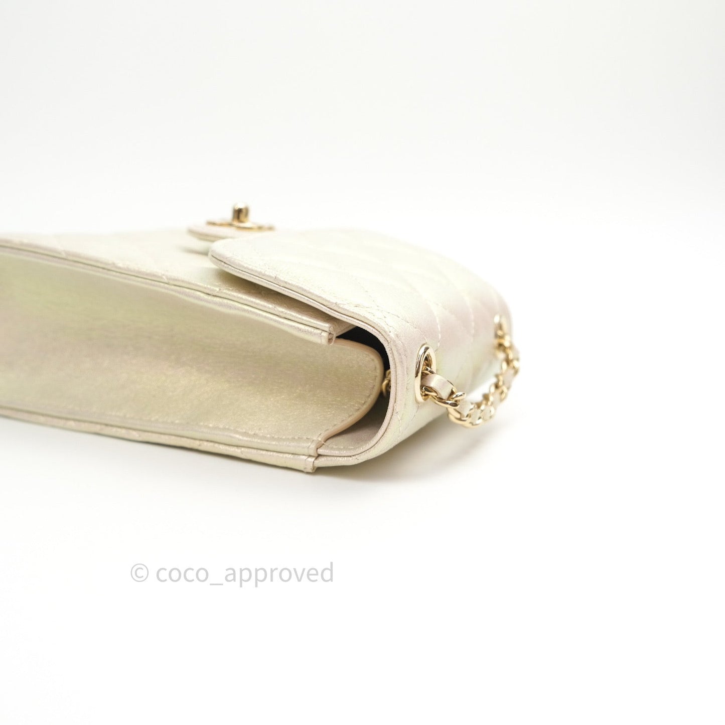 Chanel Classic Ivory Iridescent Gold Hardware Phone Holder