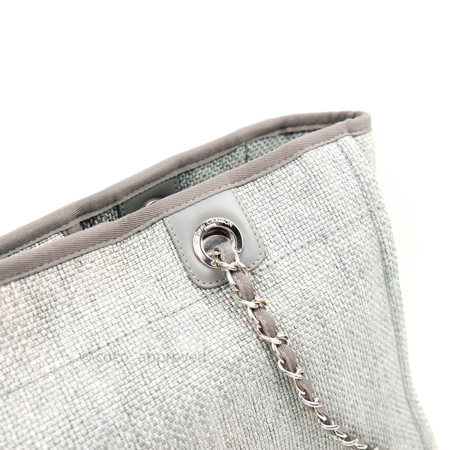 Chanel Canvas Deauville Medium Tote Grey