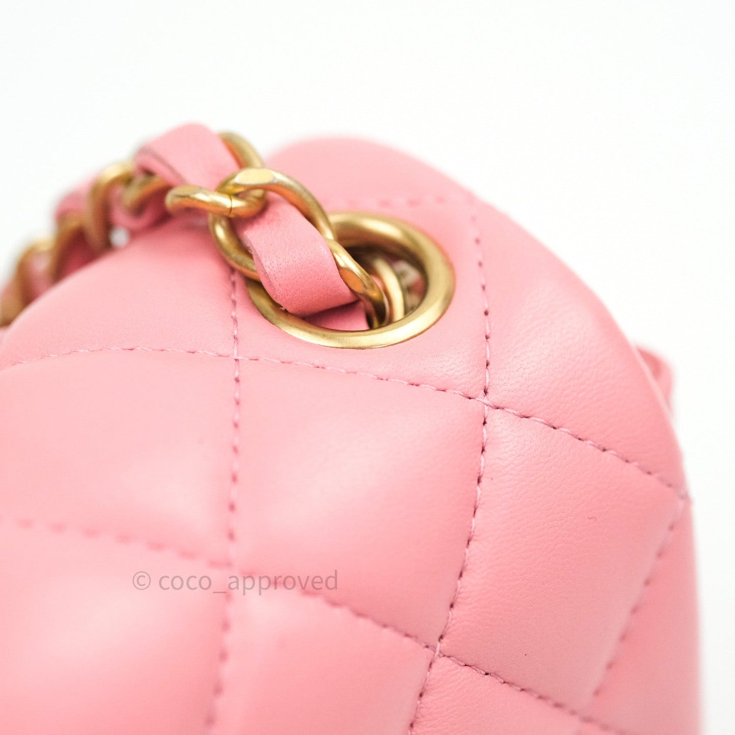 Chanel Mini Square Pink Lambskin Gold Hardware