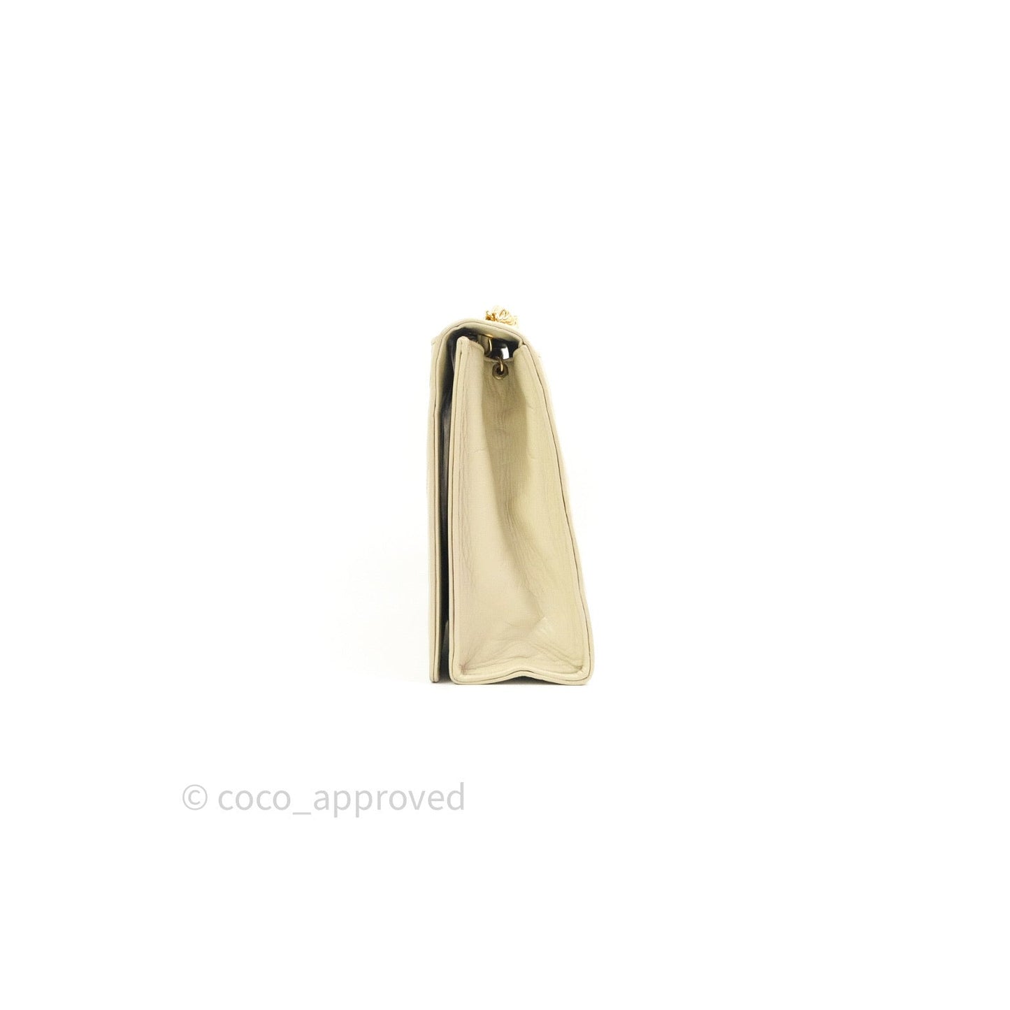 Chanel Vintage Flap Small in Cream Lambskin 24K Gold Hardware