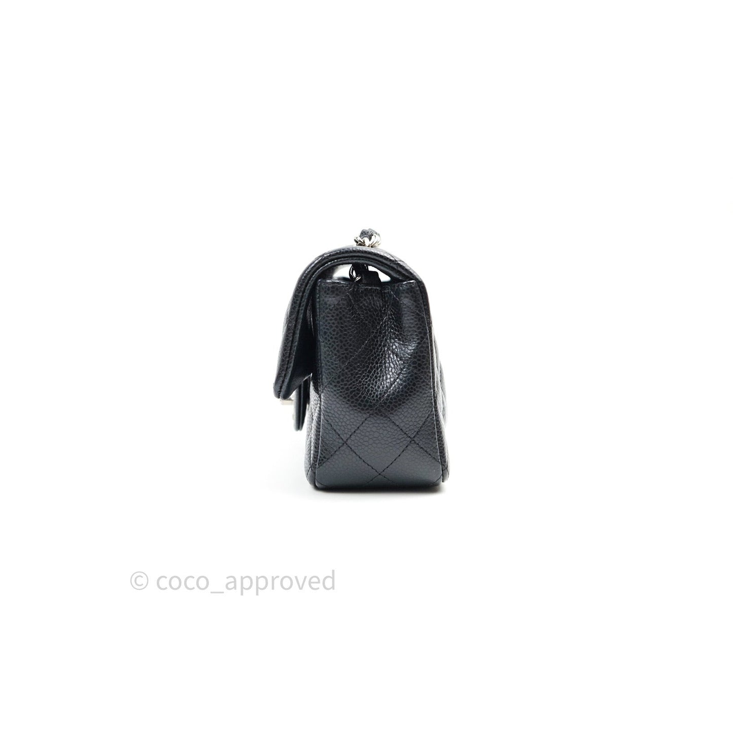 Chanel Quilted Mini Rectangular Black Caviar Silver Hardware 14B