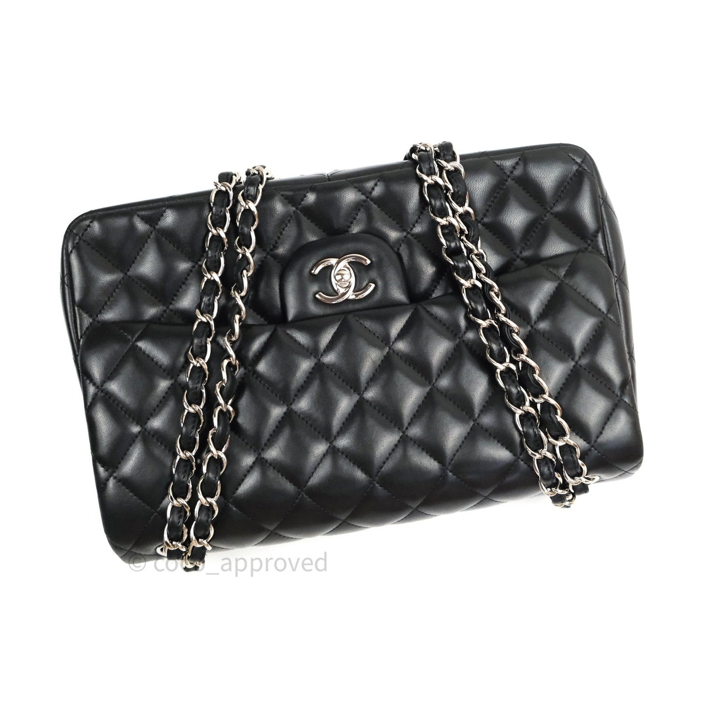 Chanel Jumbo Double Flap Black Lambskin Silver Hardware⁣⁣