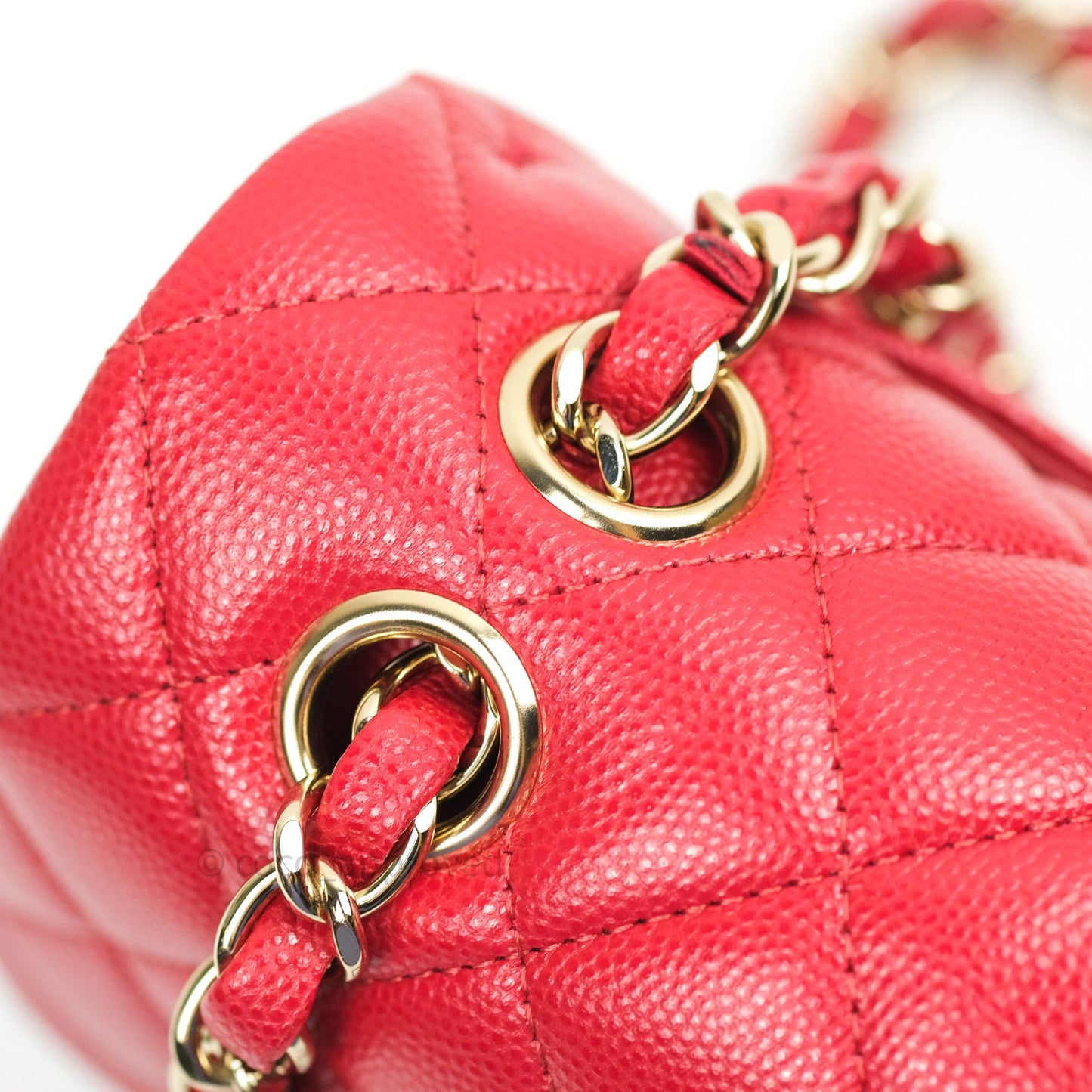 Chanel Classic Small S/M Flap Red Caviar Gold Hardware 19B