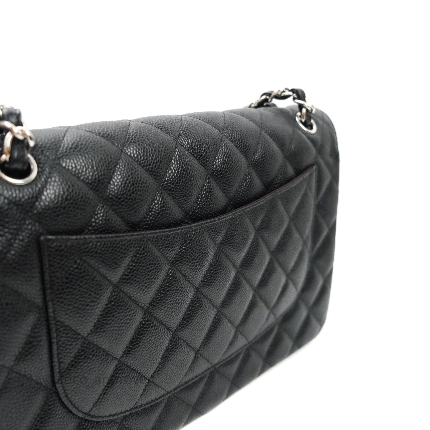 Chanel Jumbo Double Flap Black Caviar Silver Hardware⁣⁣