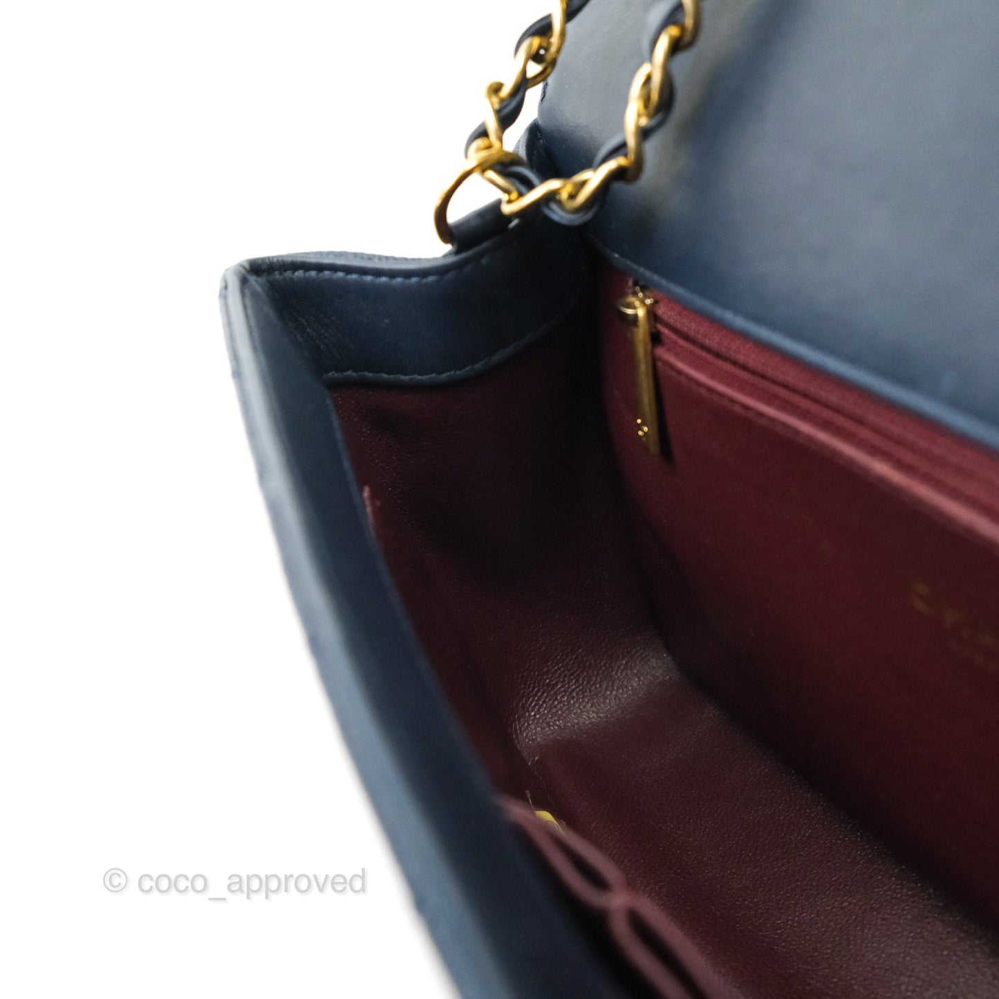 Chanel Quilted Medium CC Filigree Flap Navy Caviar Aged Gold Hardware