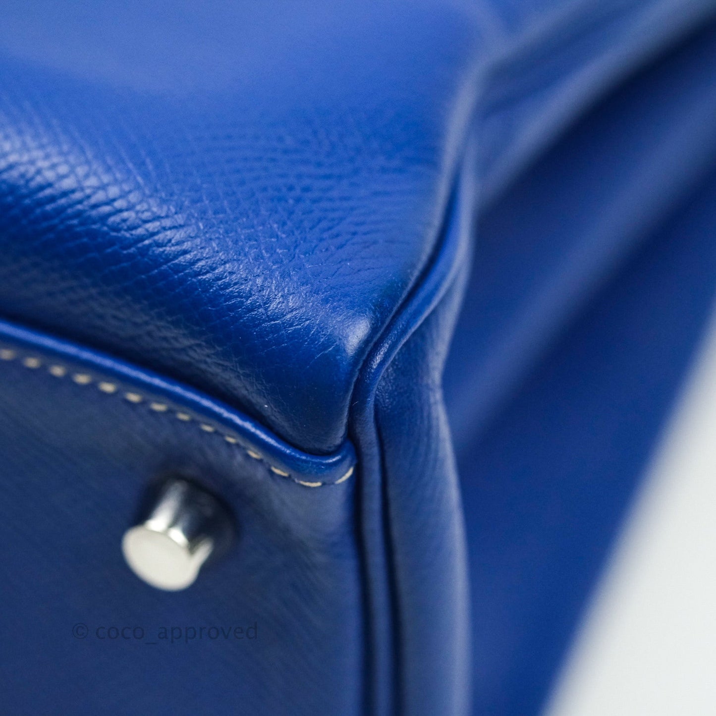 Hermès Kelly 32 Bleu Electrique Epsom Palladium Hardware