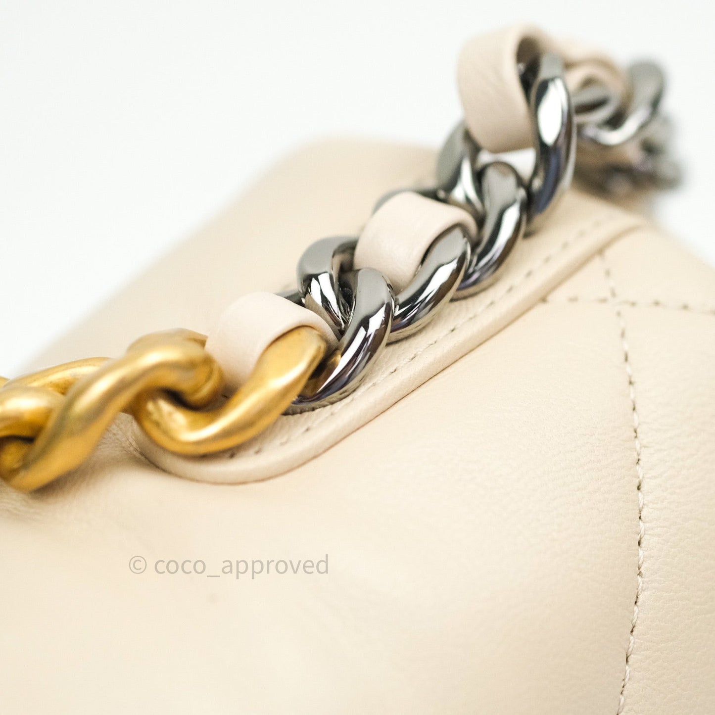 Chanel 19 Small Beige Goatskin Mixed Hardware 20B
