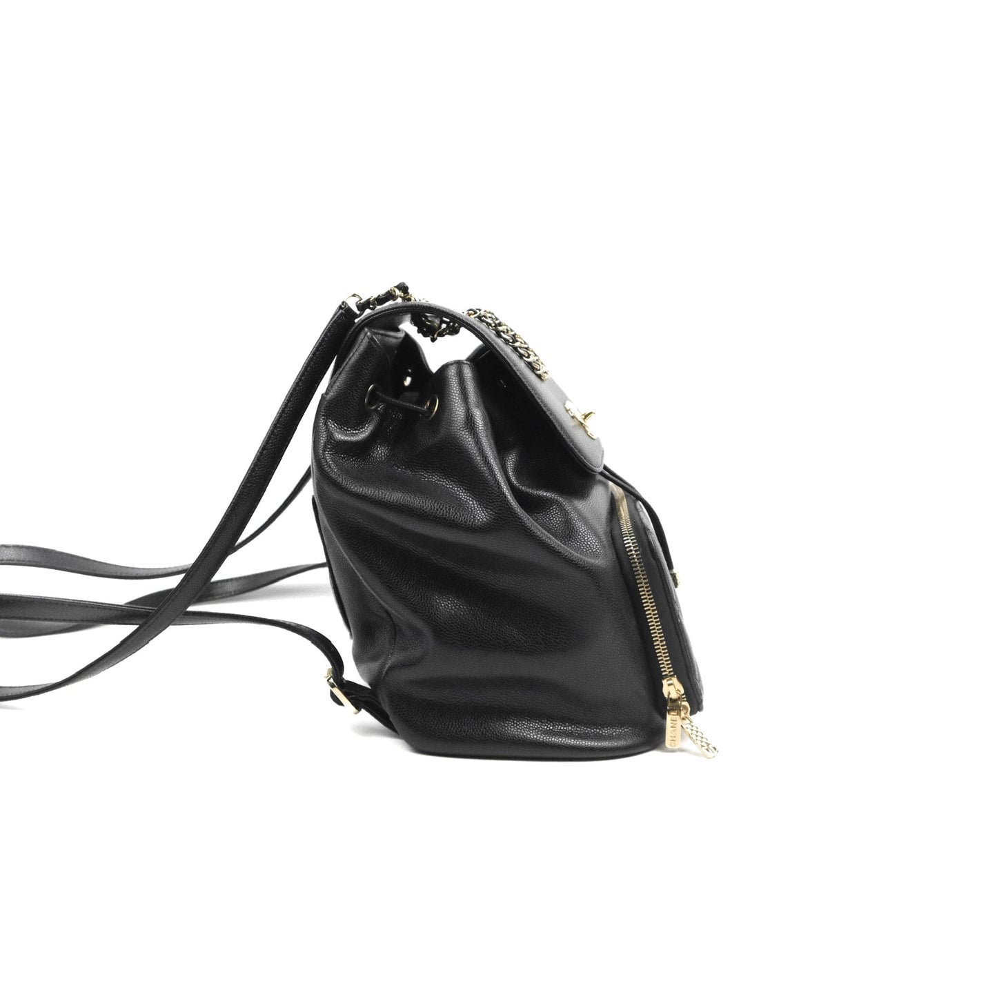 Chanel Quilted Business Affinity Backpack Black Caviar Gold Hardware