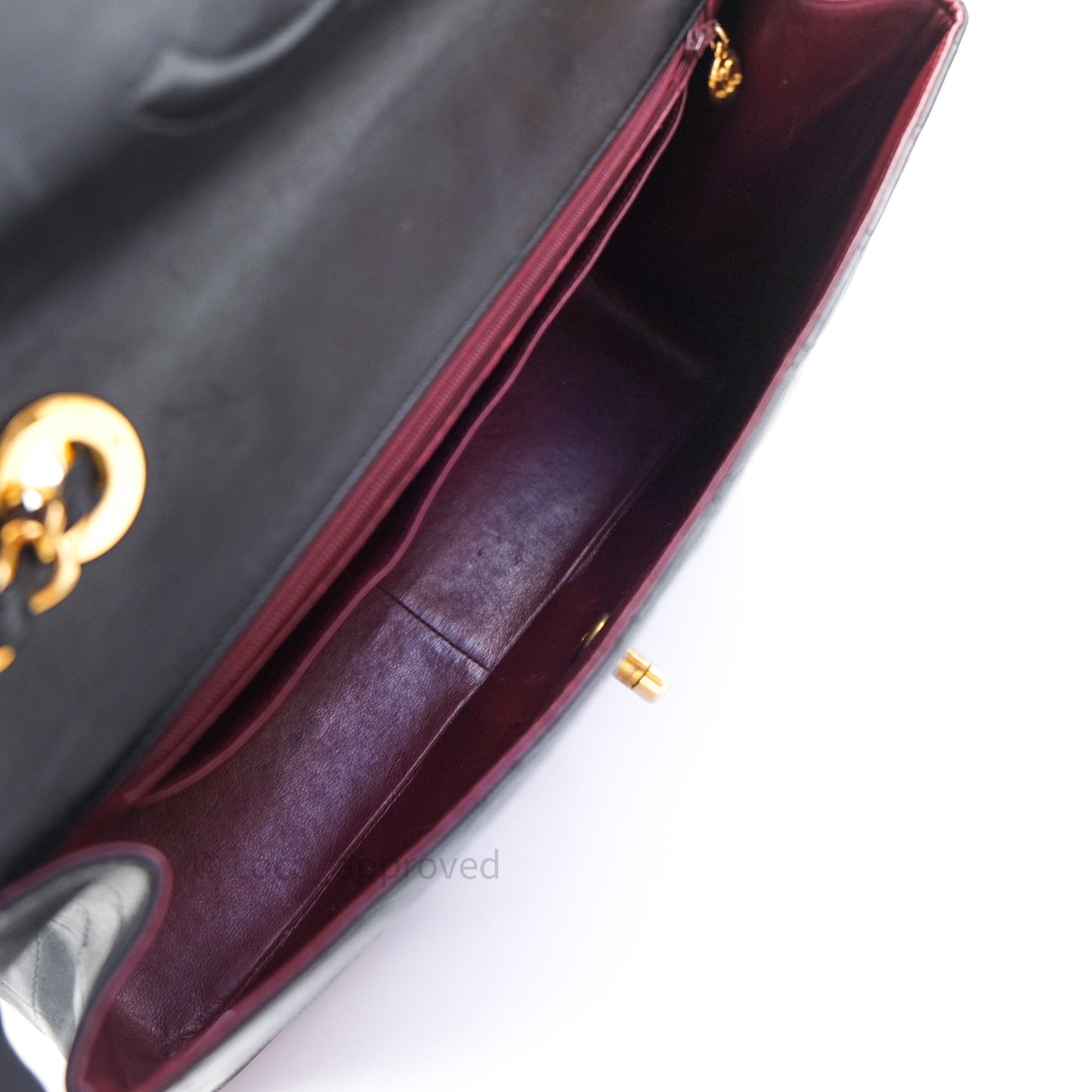 Chanel Vintage XL Jumbo Single Flap Black Lambskin 24K Gold Hardware