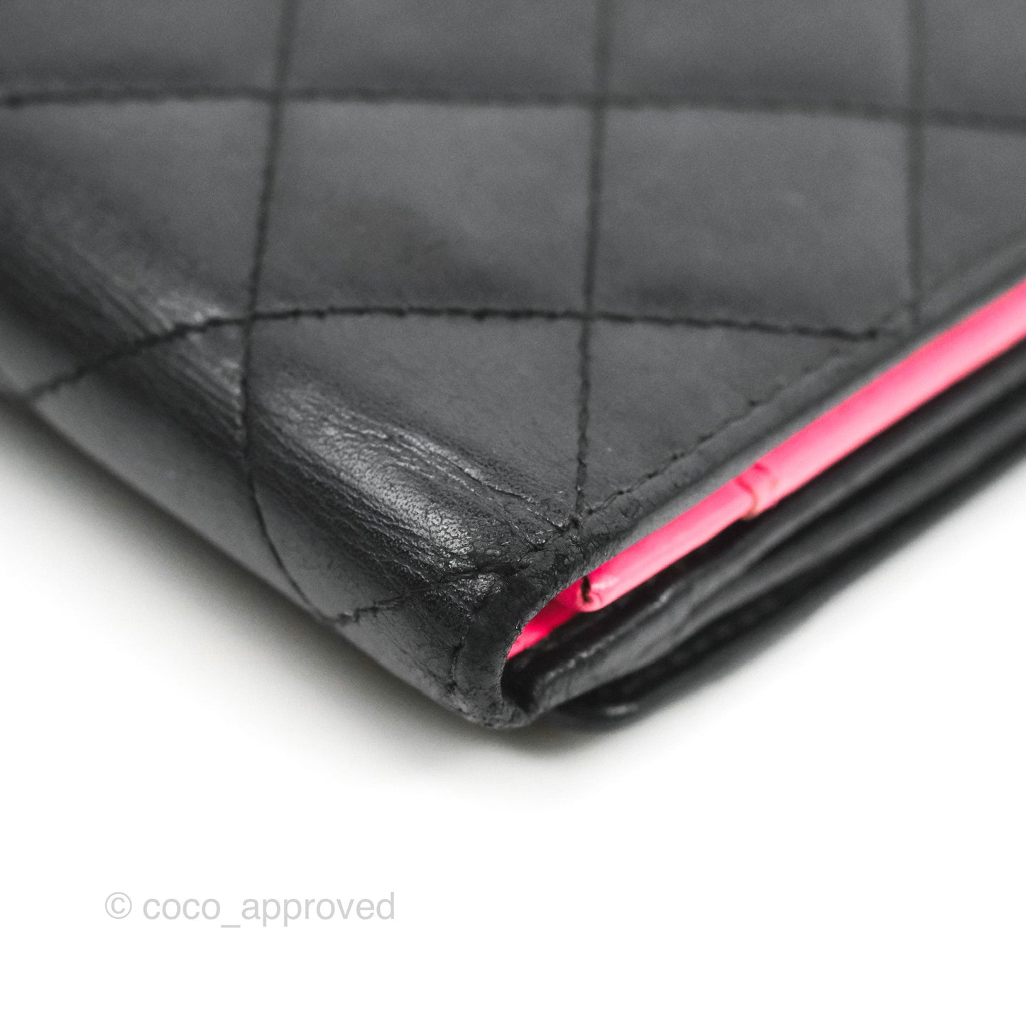 Chanel Quilted Cambon Ligne Flap Wallet Black Lambskin Patent
