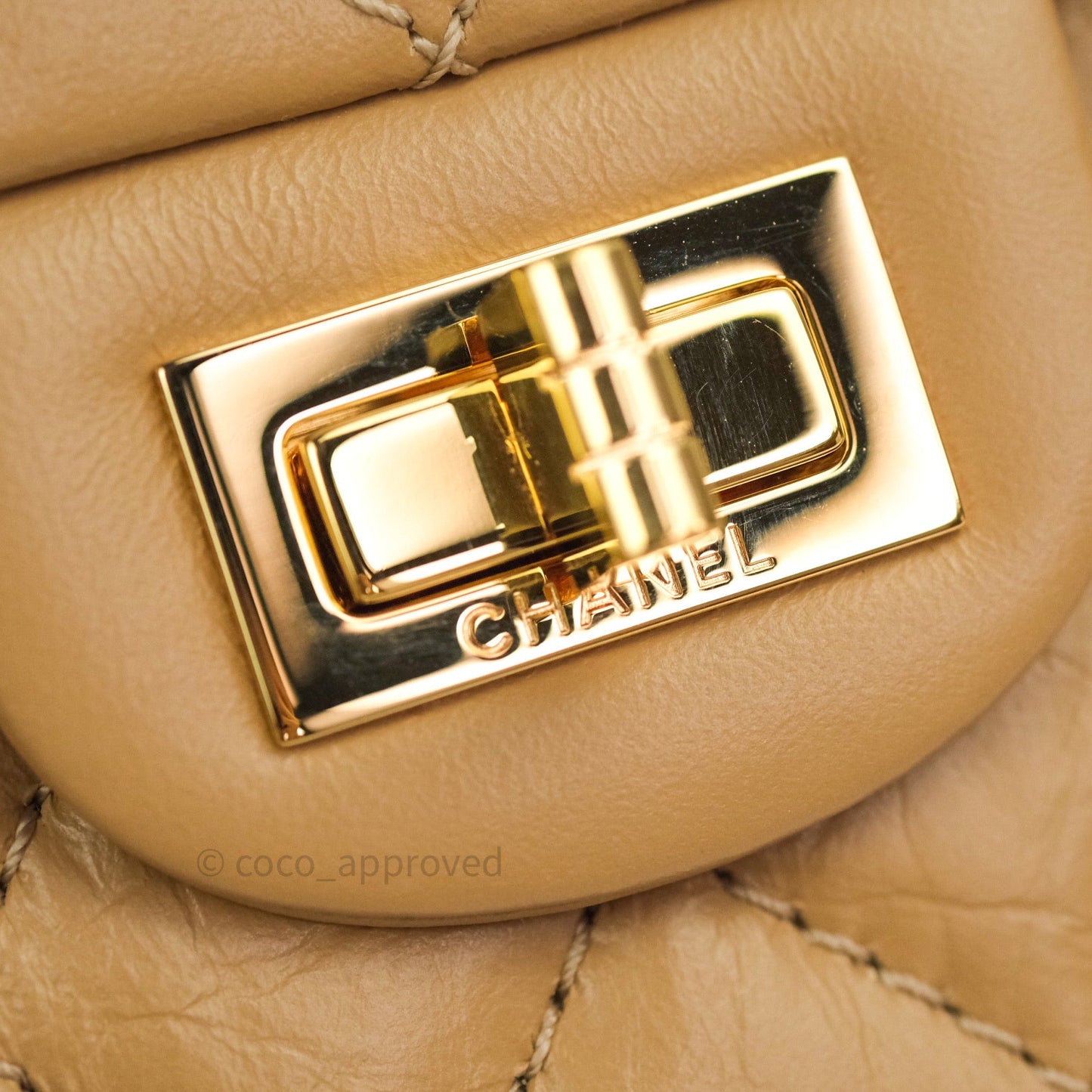 Chanel Mini Reissue 224 Beige Aged Calfskin Gold Hardware