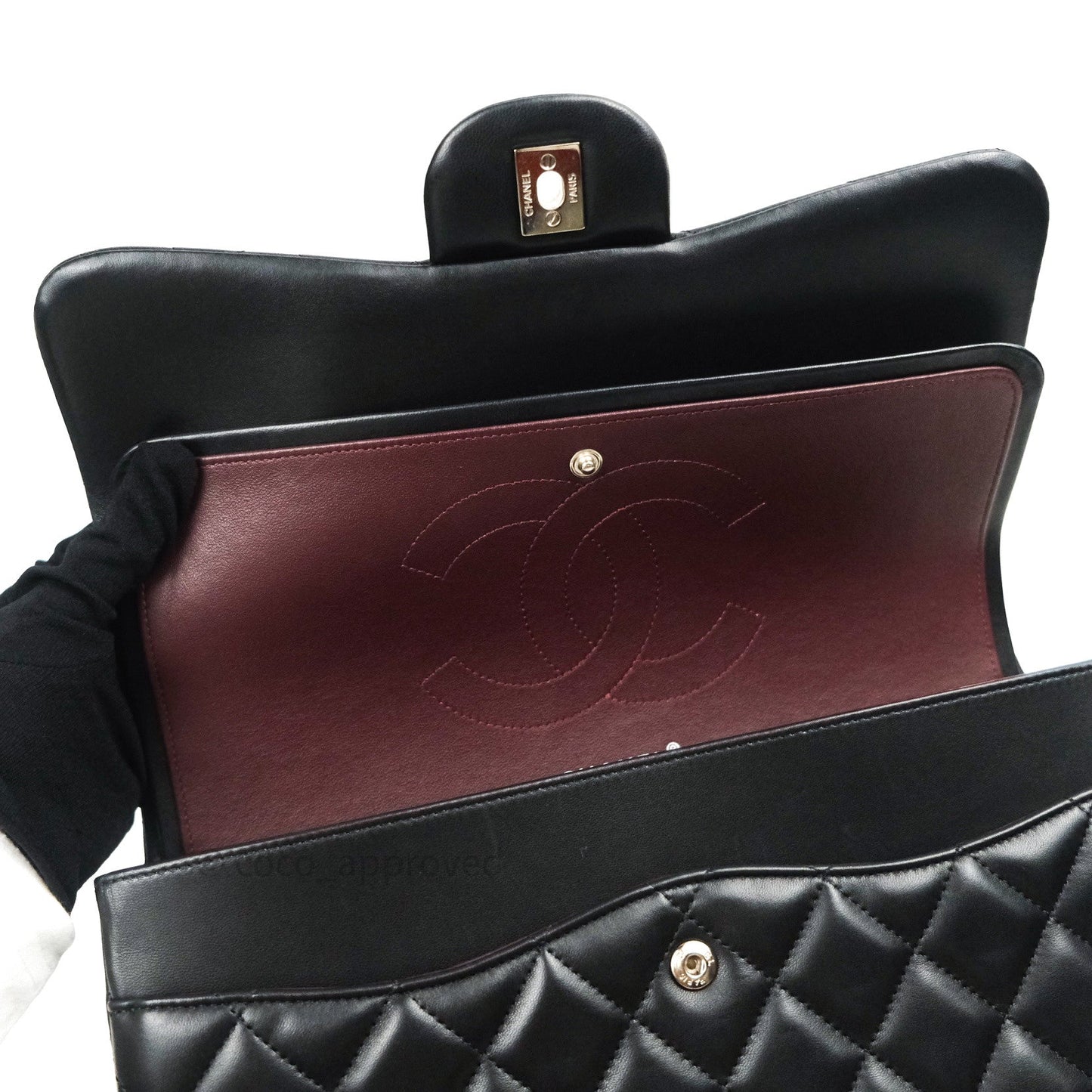Chanel Jumbo Double Flap Black Lambskin Silver Hardware⁣⁣