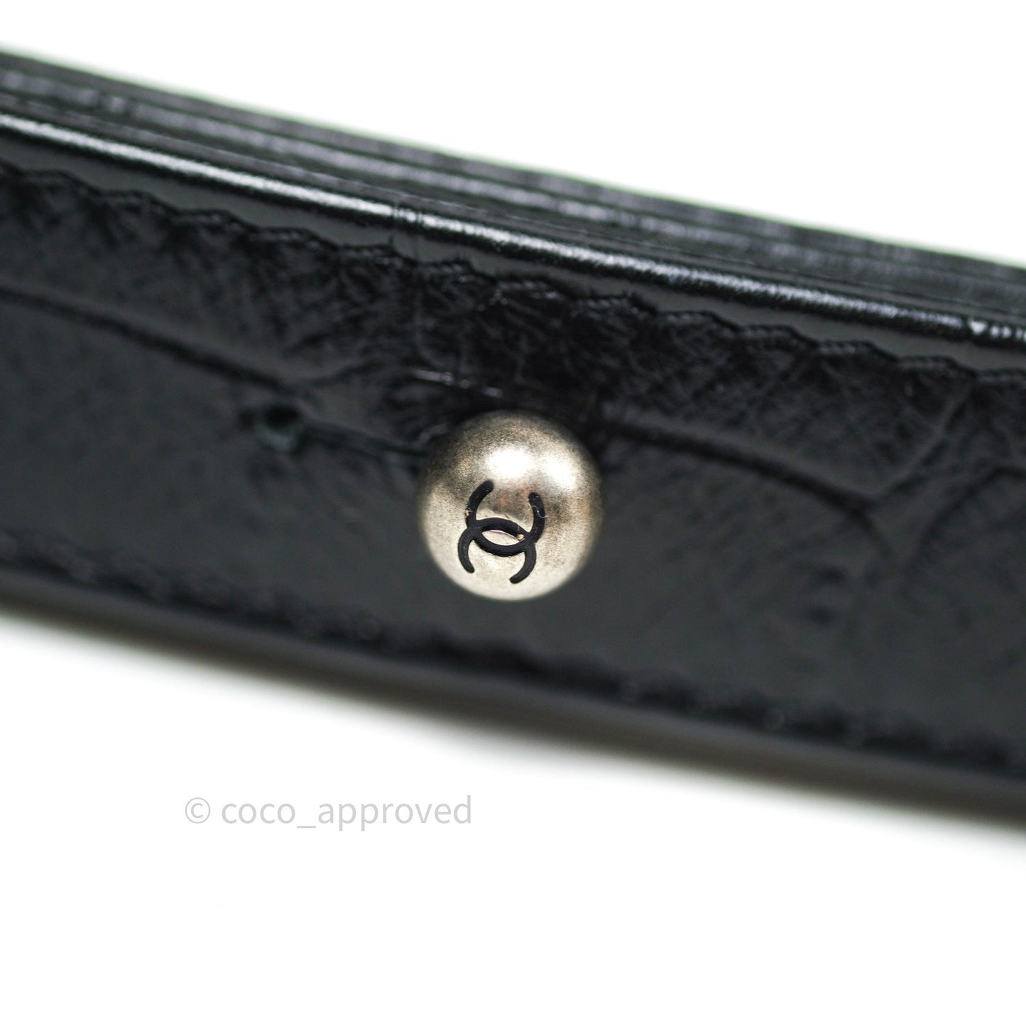 Chanel Crocodile Embossed Calfskin Small Gabrielle Cocodile Hobo Black